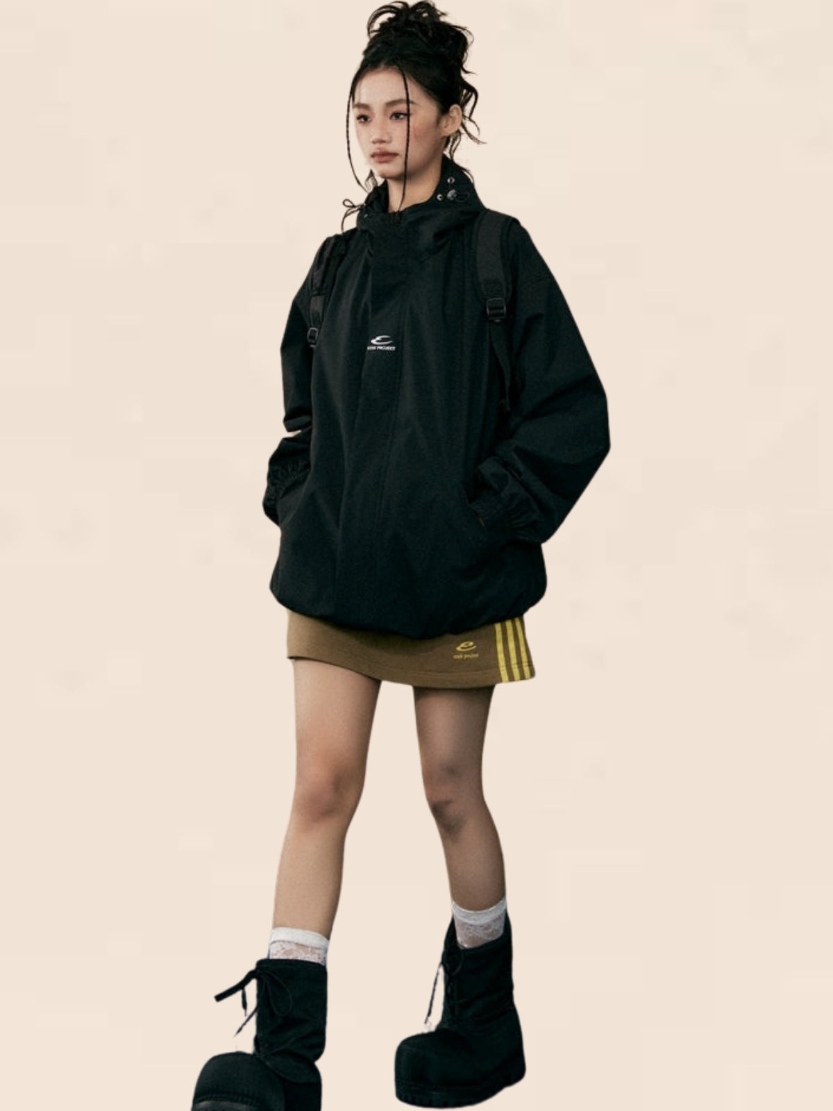 Loose Hight Collar Sport Jacket