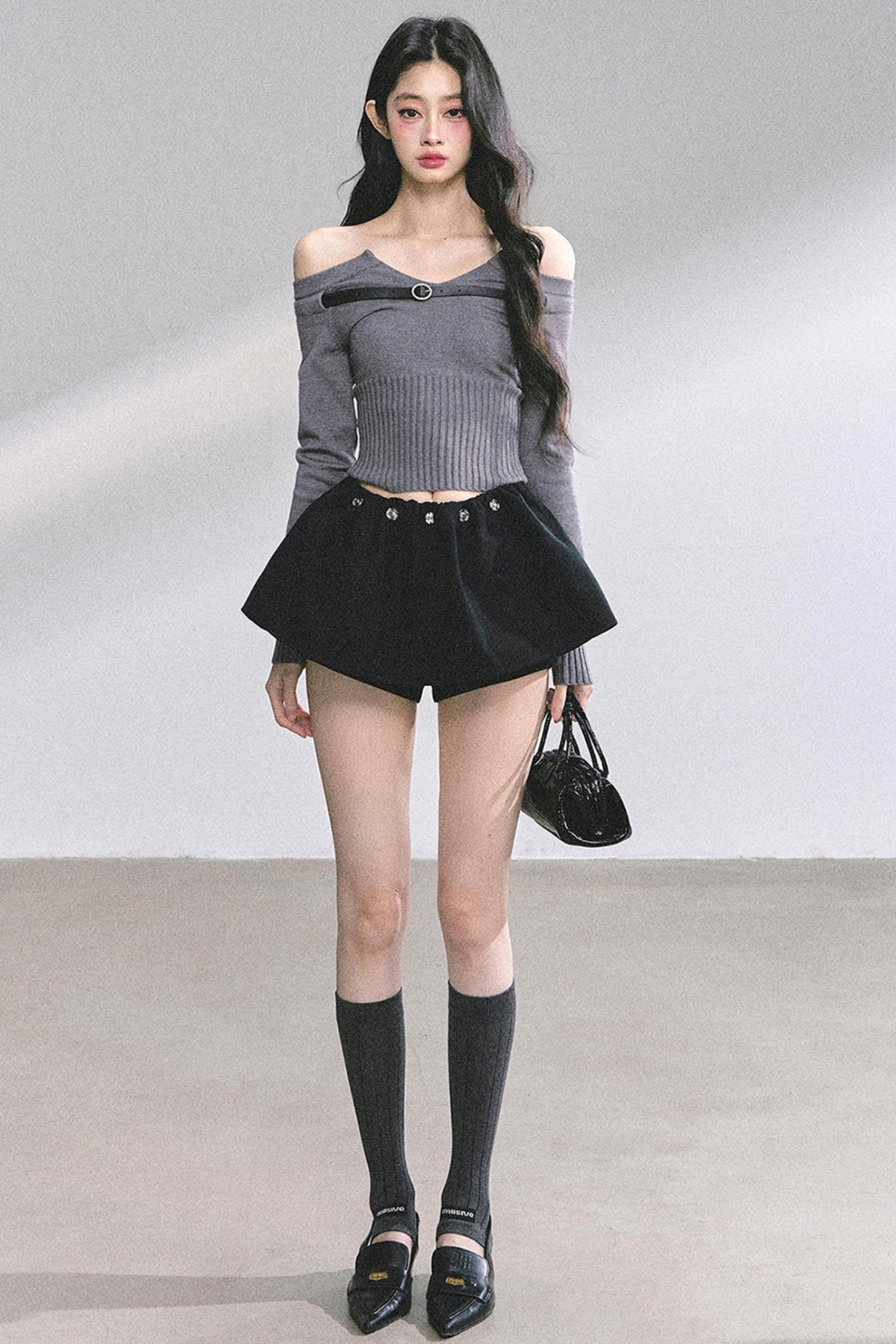 Lazy Weekend One-Shoulder Knitted Top