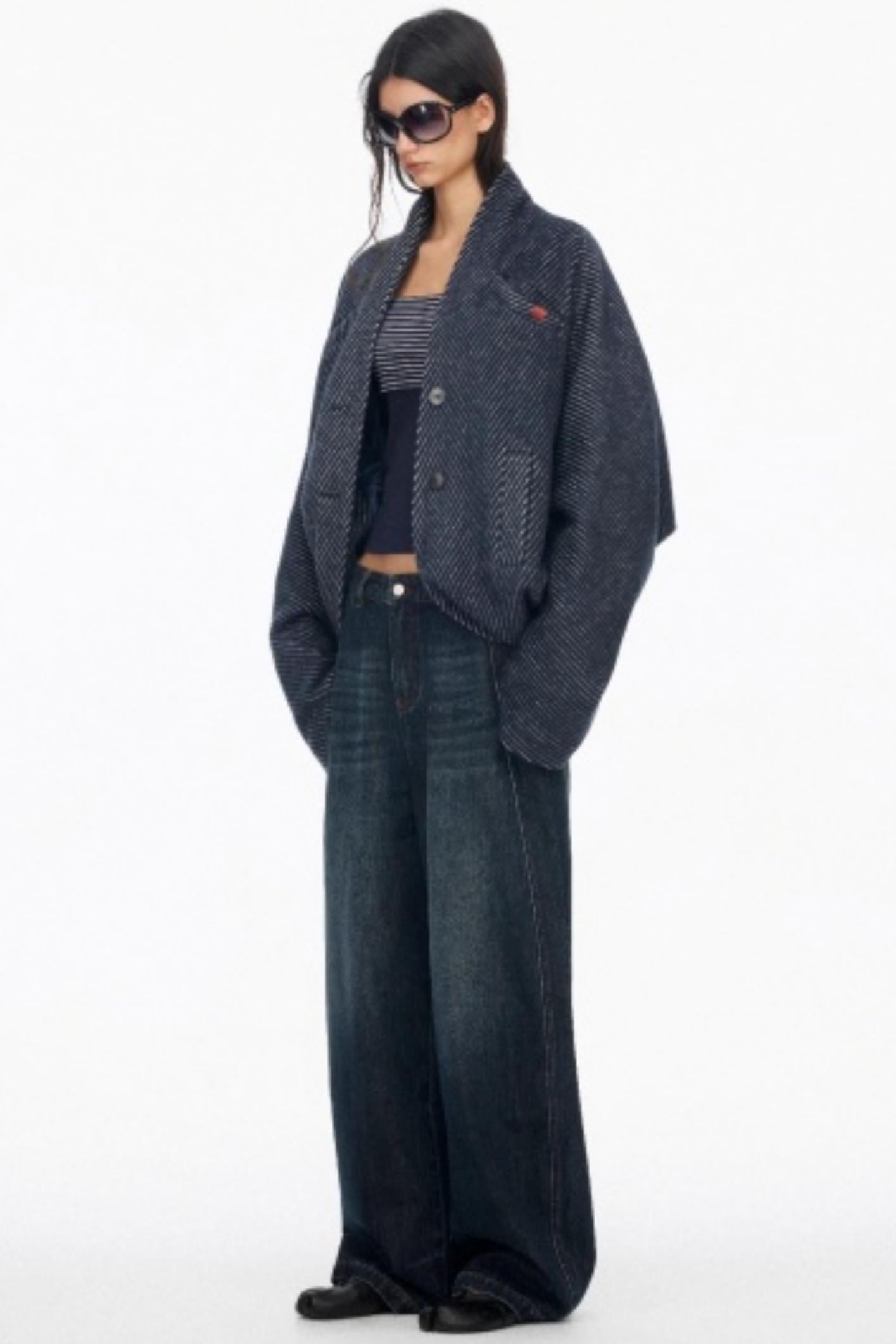 Distressed Cat Whiskers Straight Jeans