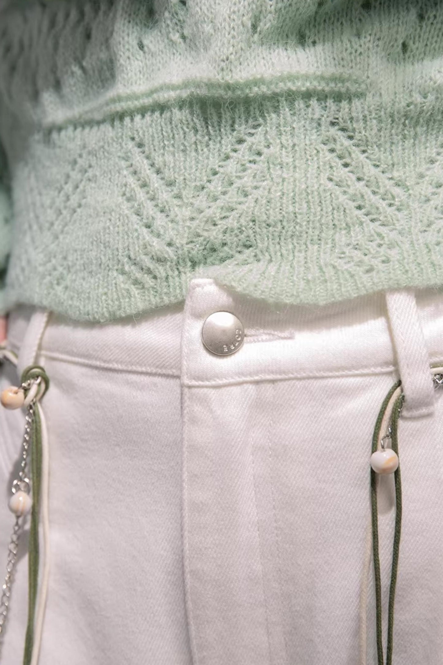 Ensemble Gilet Tricoté Vert Printemps