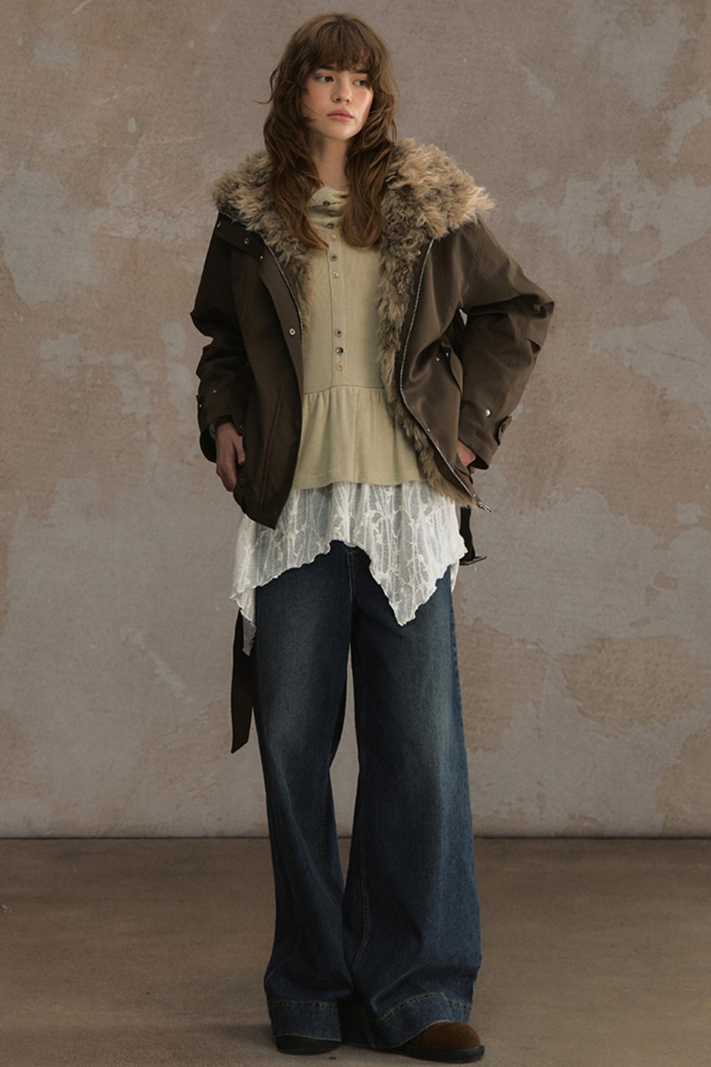 Time Traveler Fur Collar Jacket