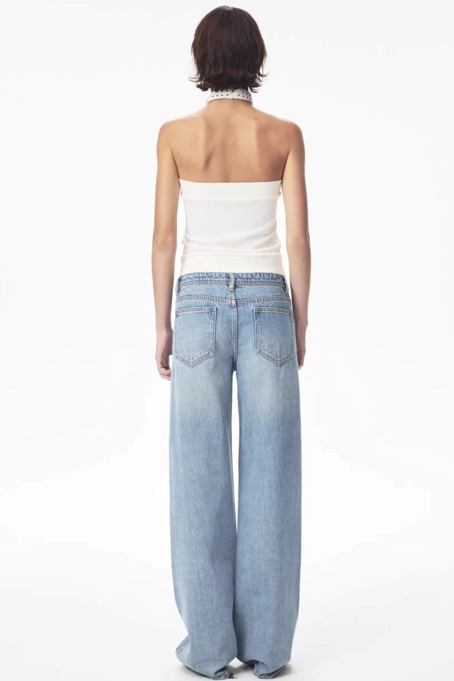 Curri White Striped Tube Top