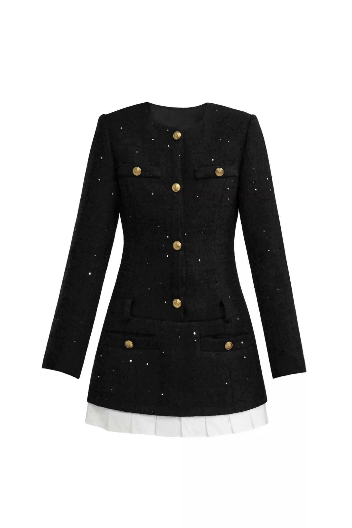 Schwarzes Gold Glitzer Mädchenkleid