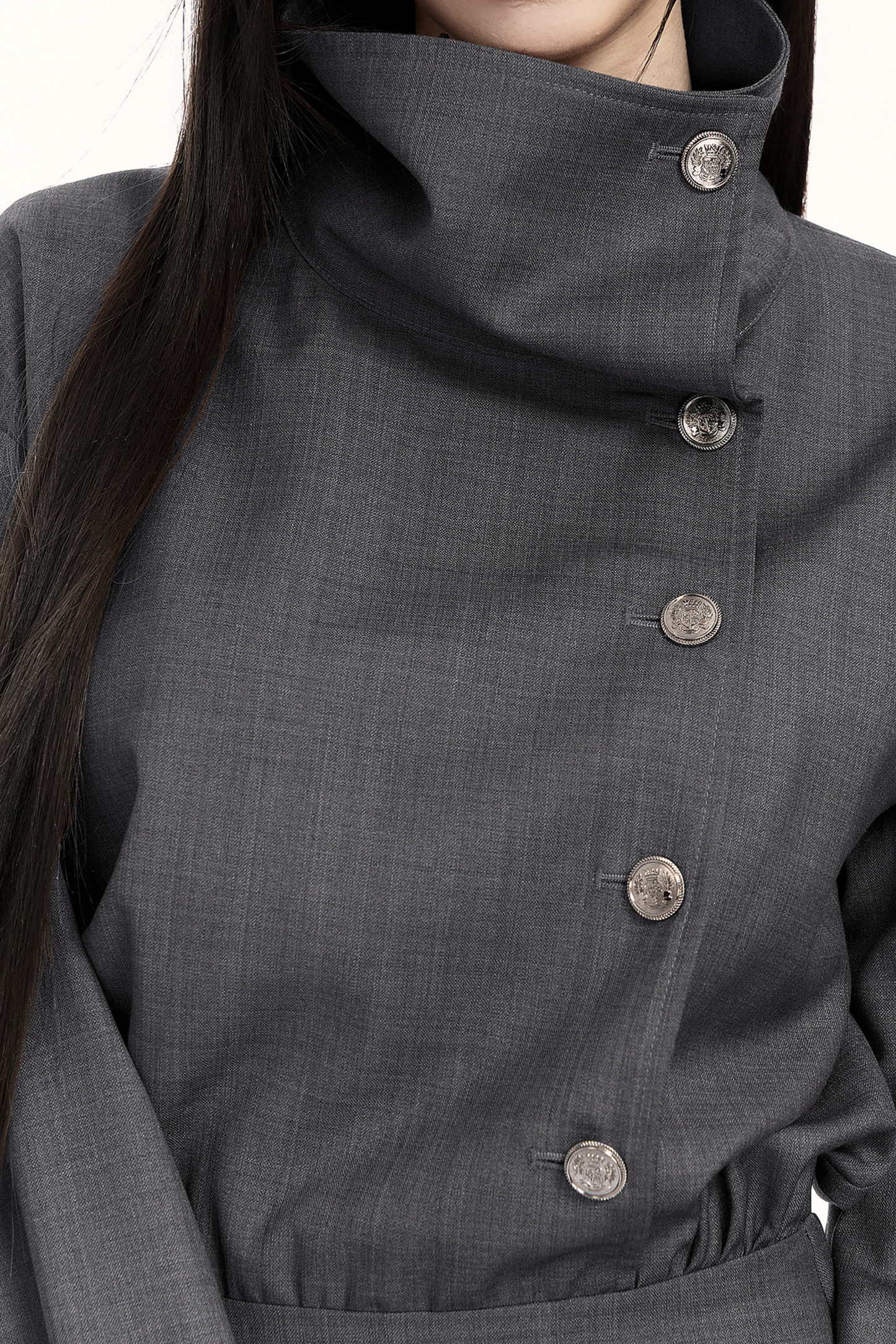 레트로 플리츠 트렌치 드레스