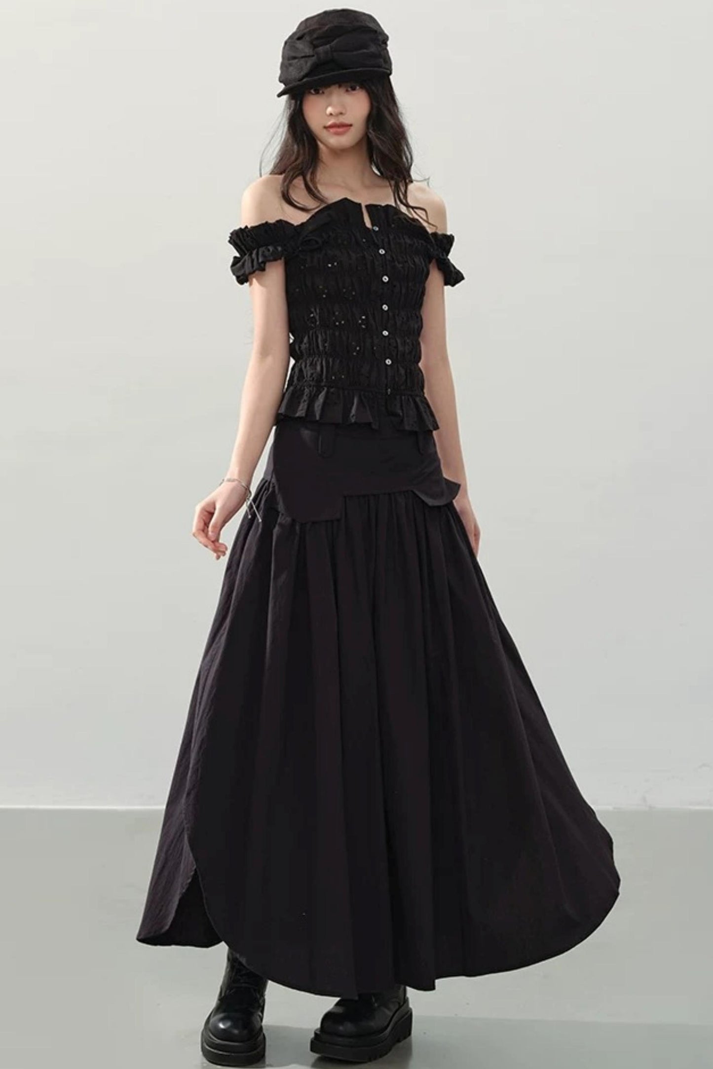 Dark Night Ruched Top