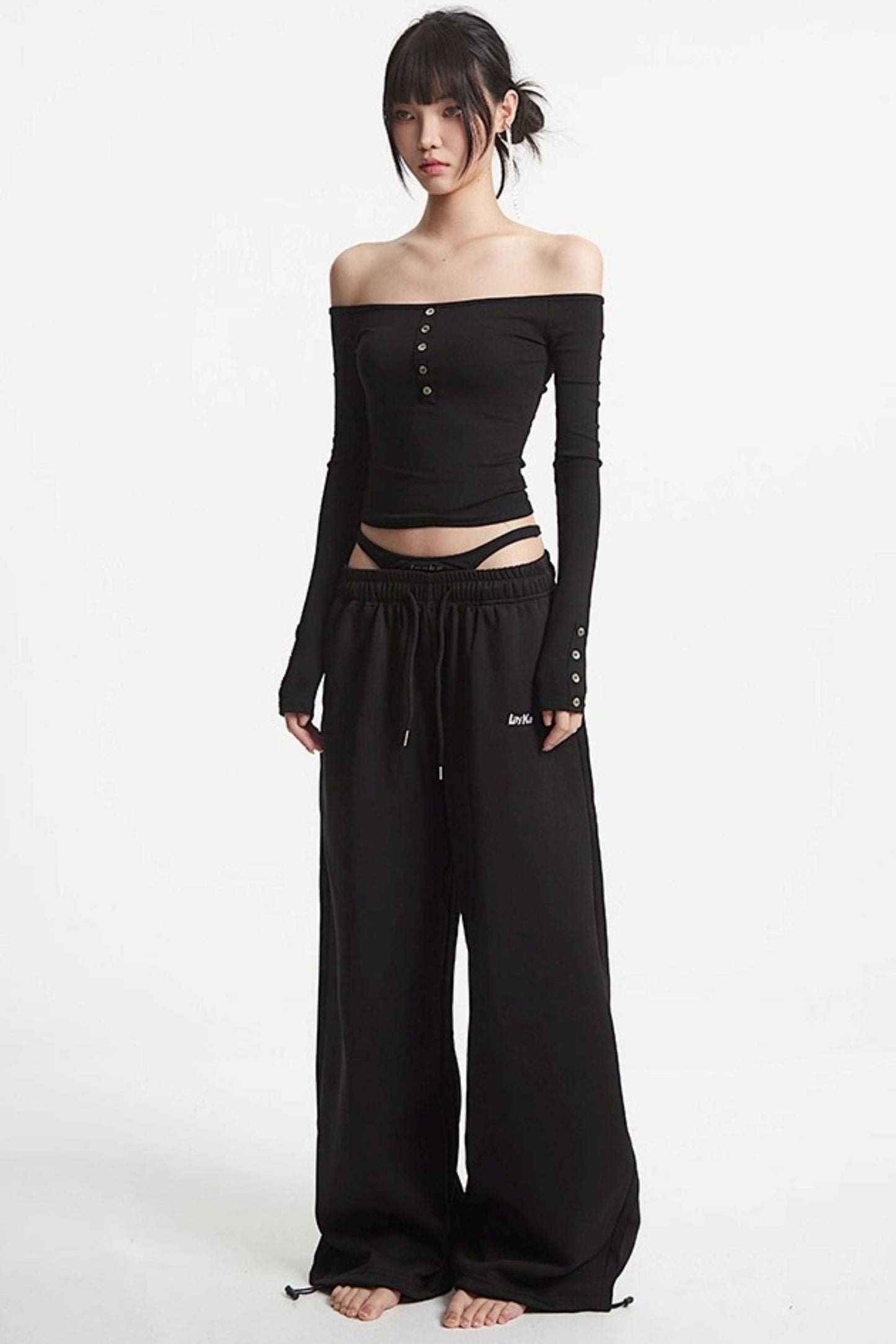 One-Shoulder Long Sleeve T-Shirt