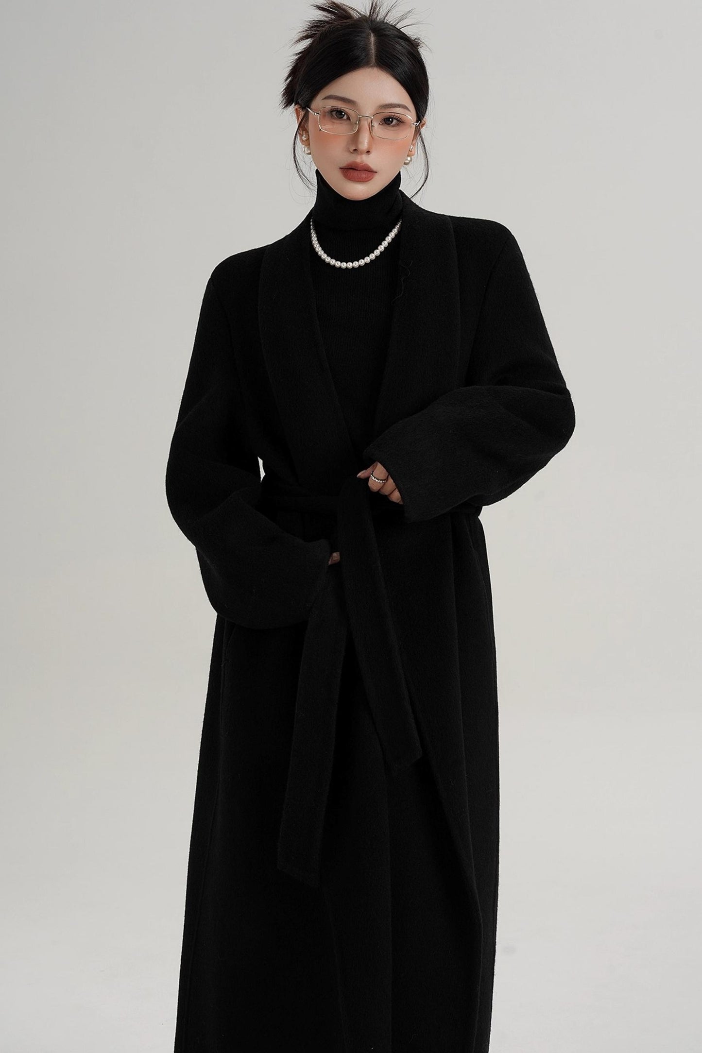 Elegant Double-Sided Long Wool Coat