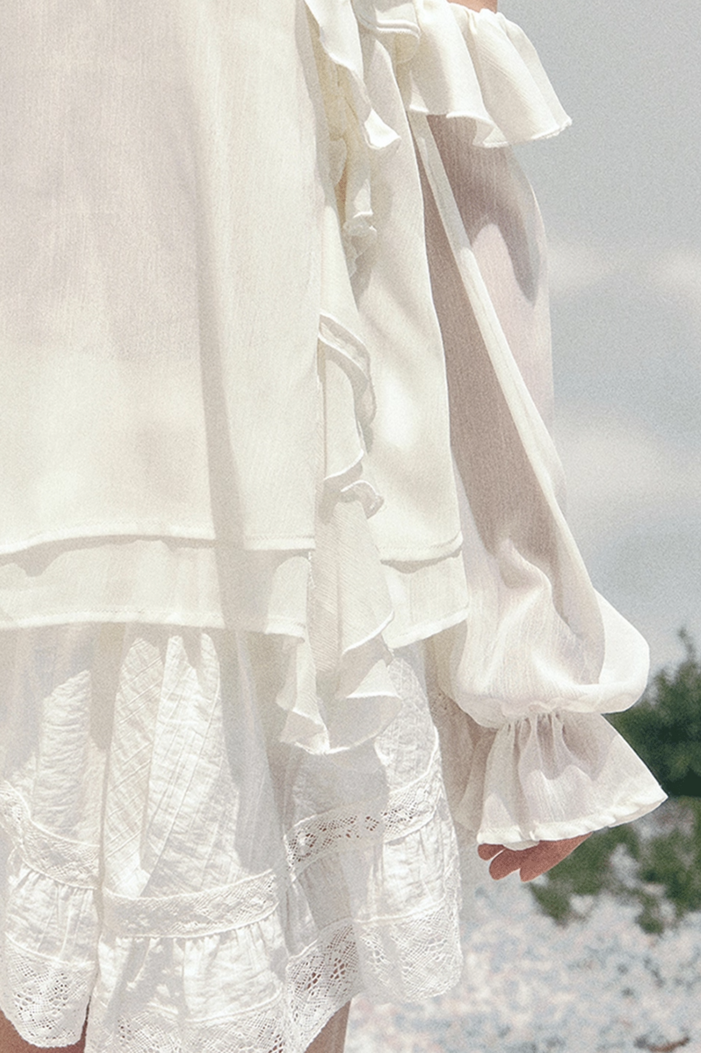 Ruffled Edge Off-Shoulder Top