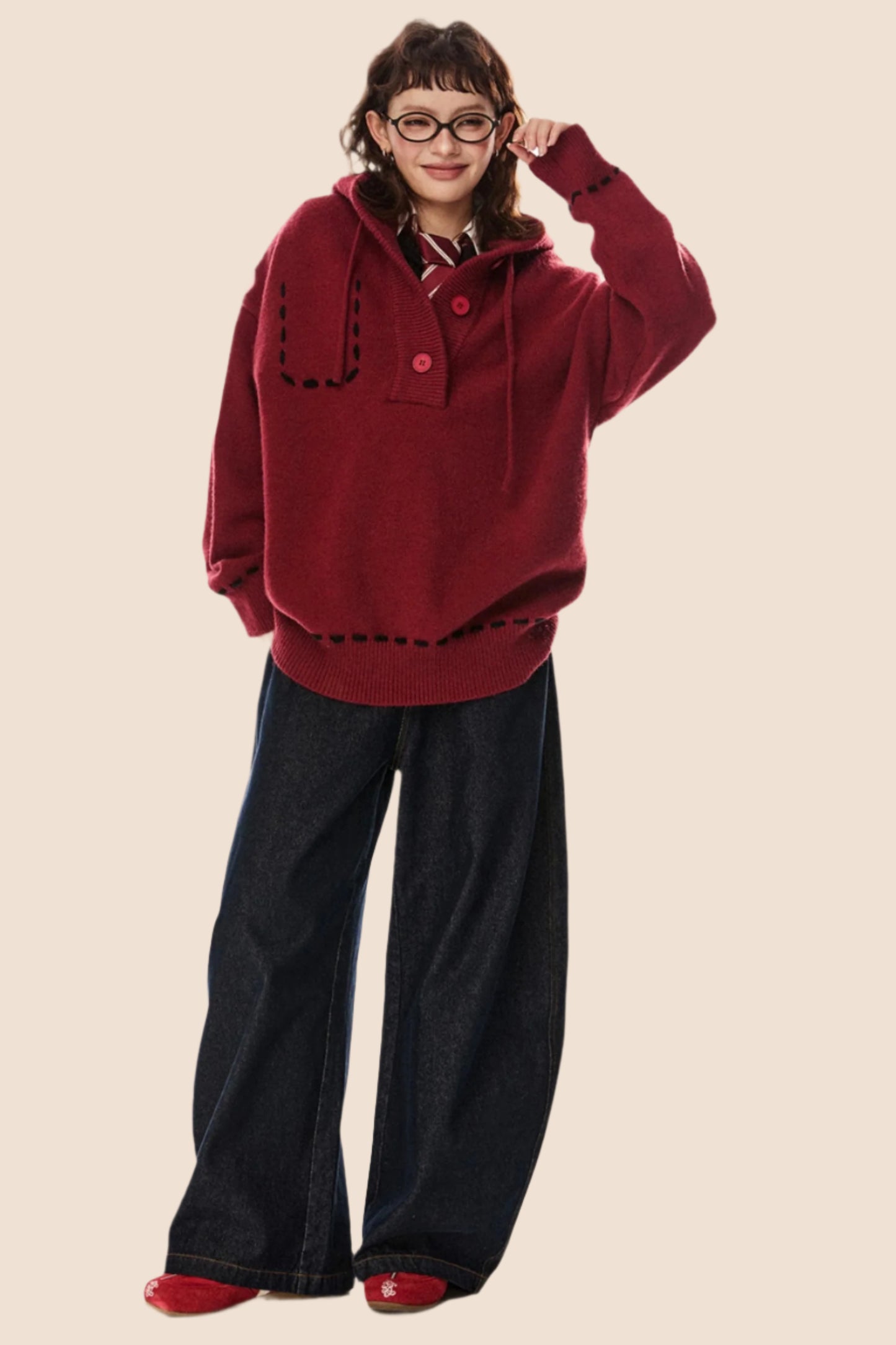 Haut à capuche avec cordon de serrage American Retro