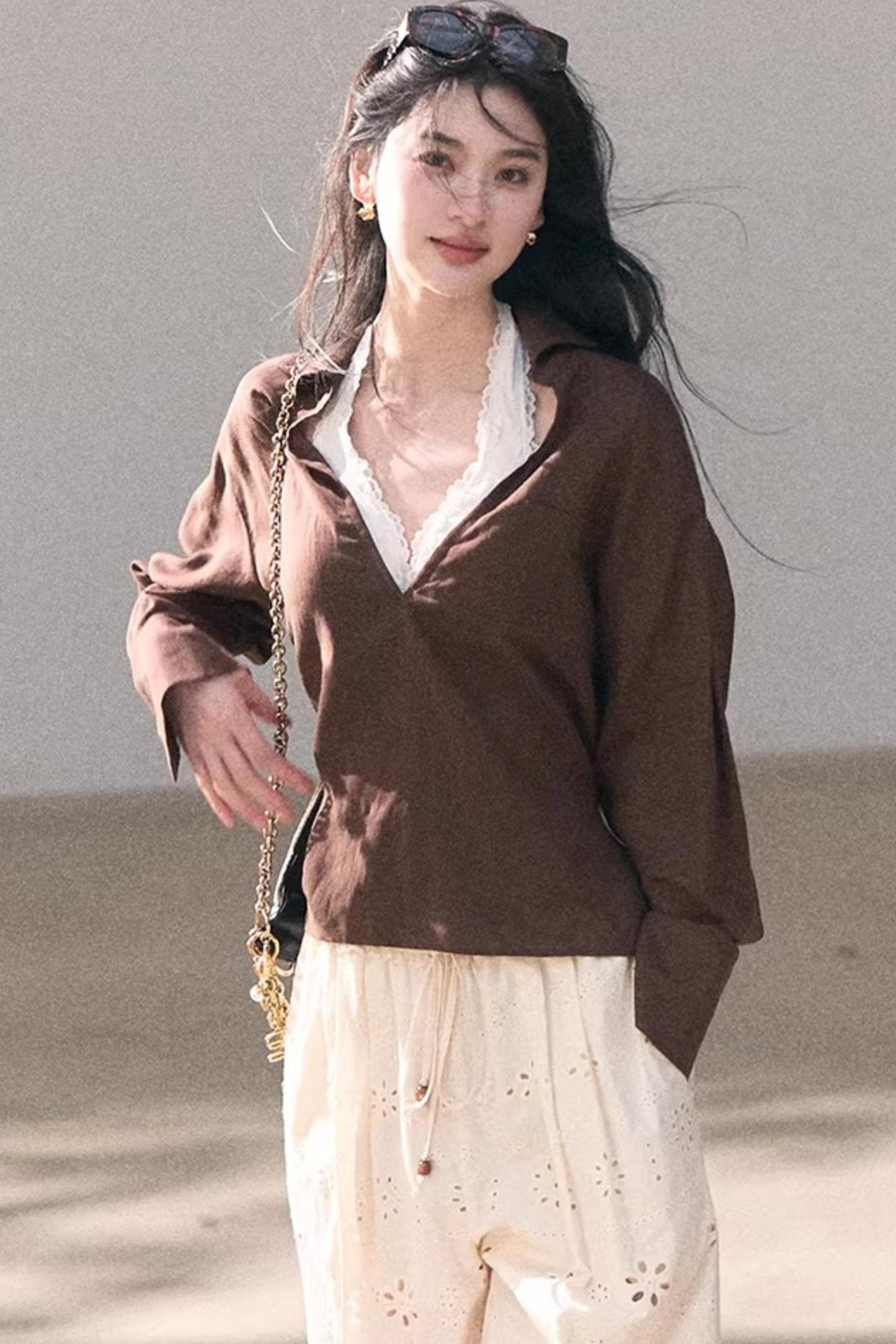 Lace-Trimmed Halter Camisole