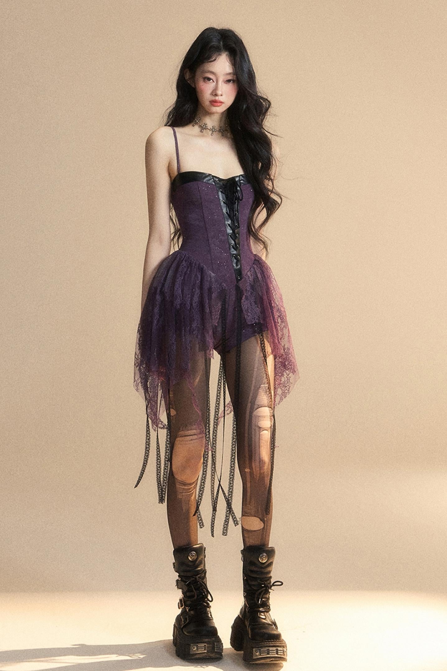 Lace Halter Mini Dress