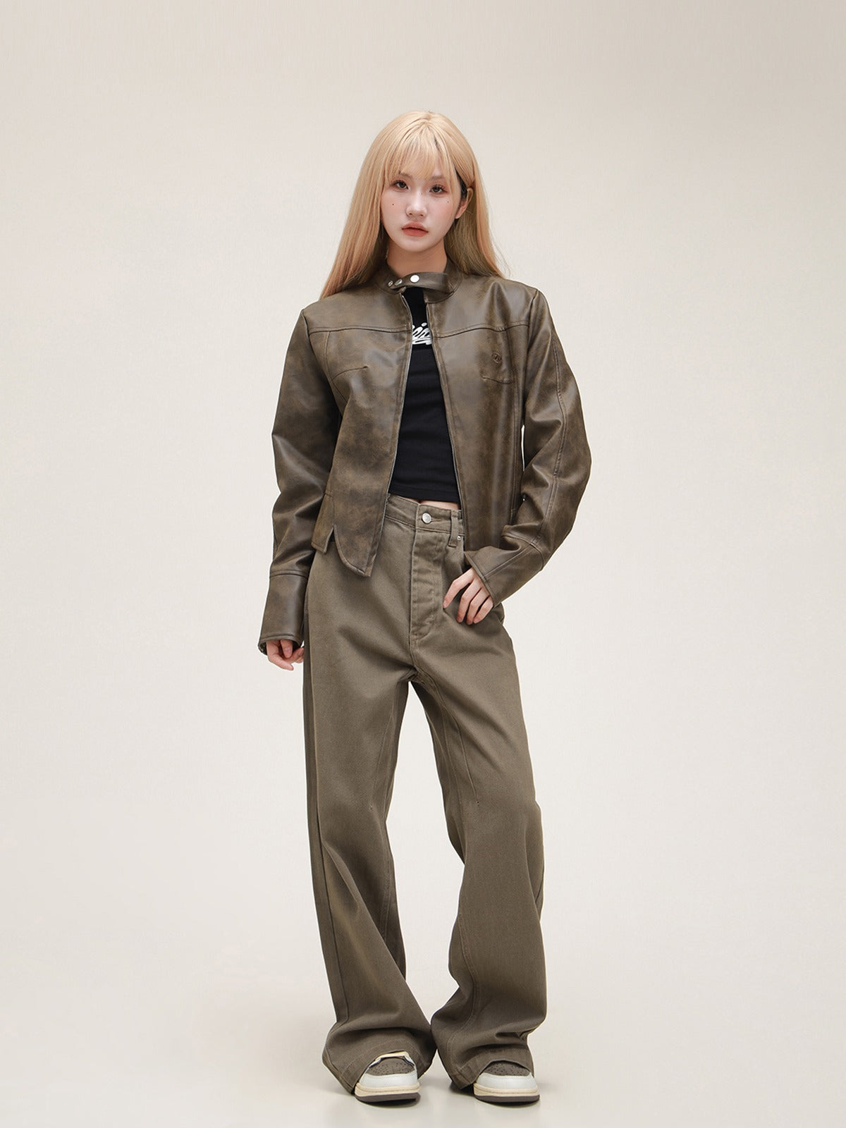 American Retro Drap Slim Jeans Pants