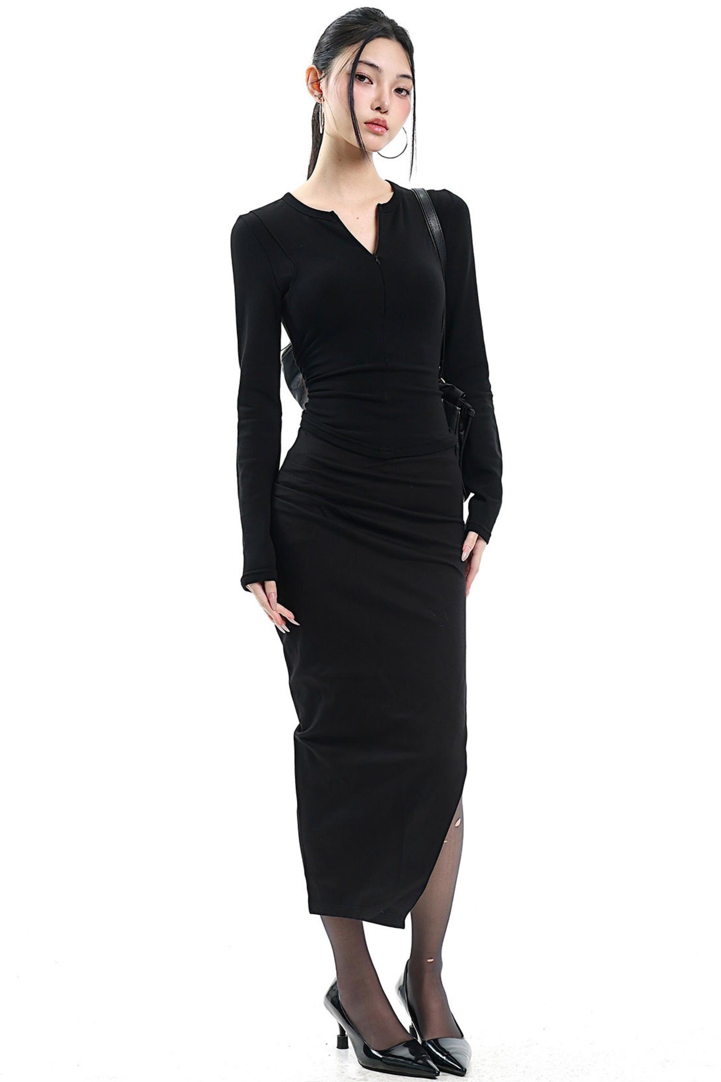 Black Slim-Fitting Sweater