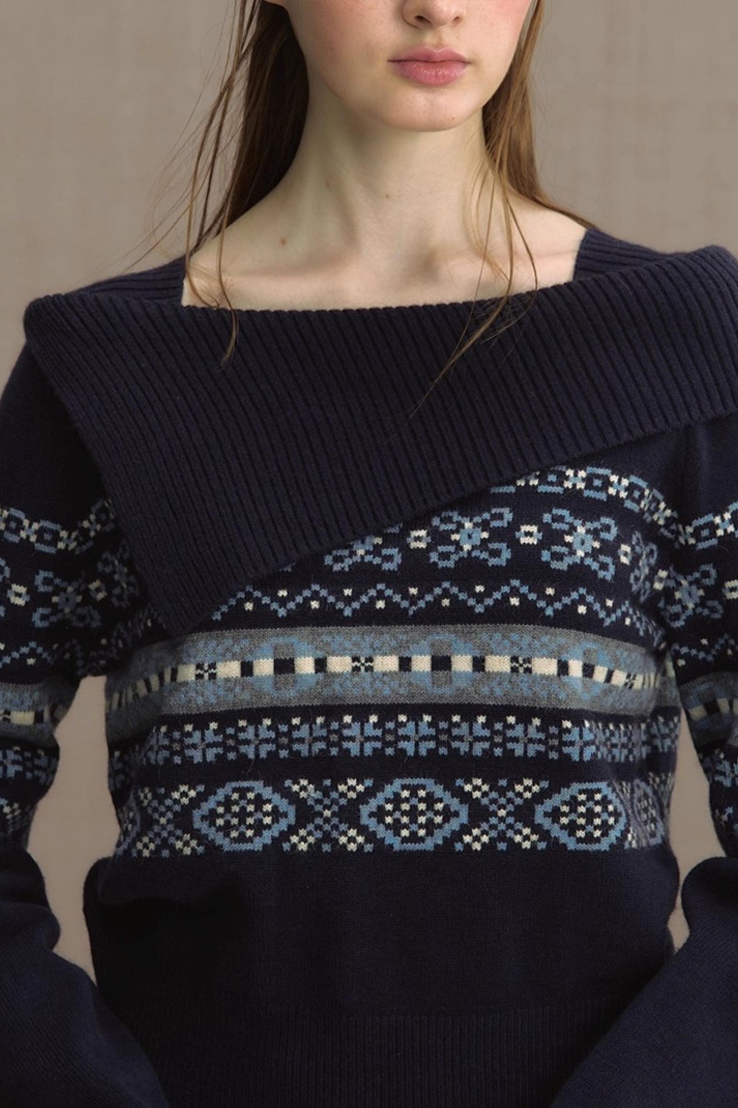 Nordic Preppy Style Fair Isle Sweater