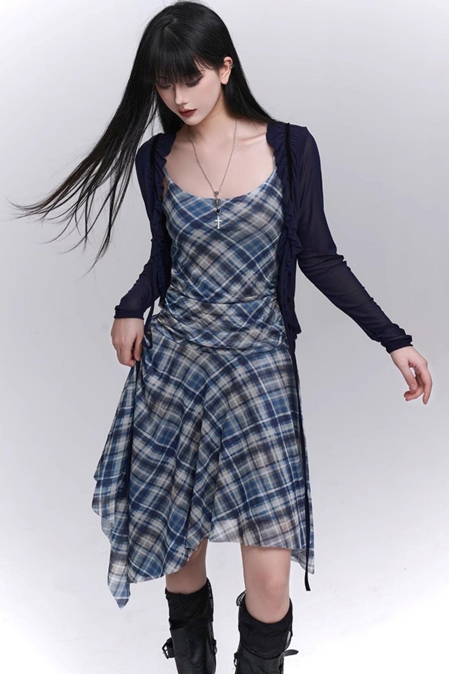 Plaid Halter Dress