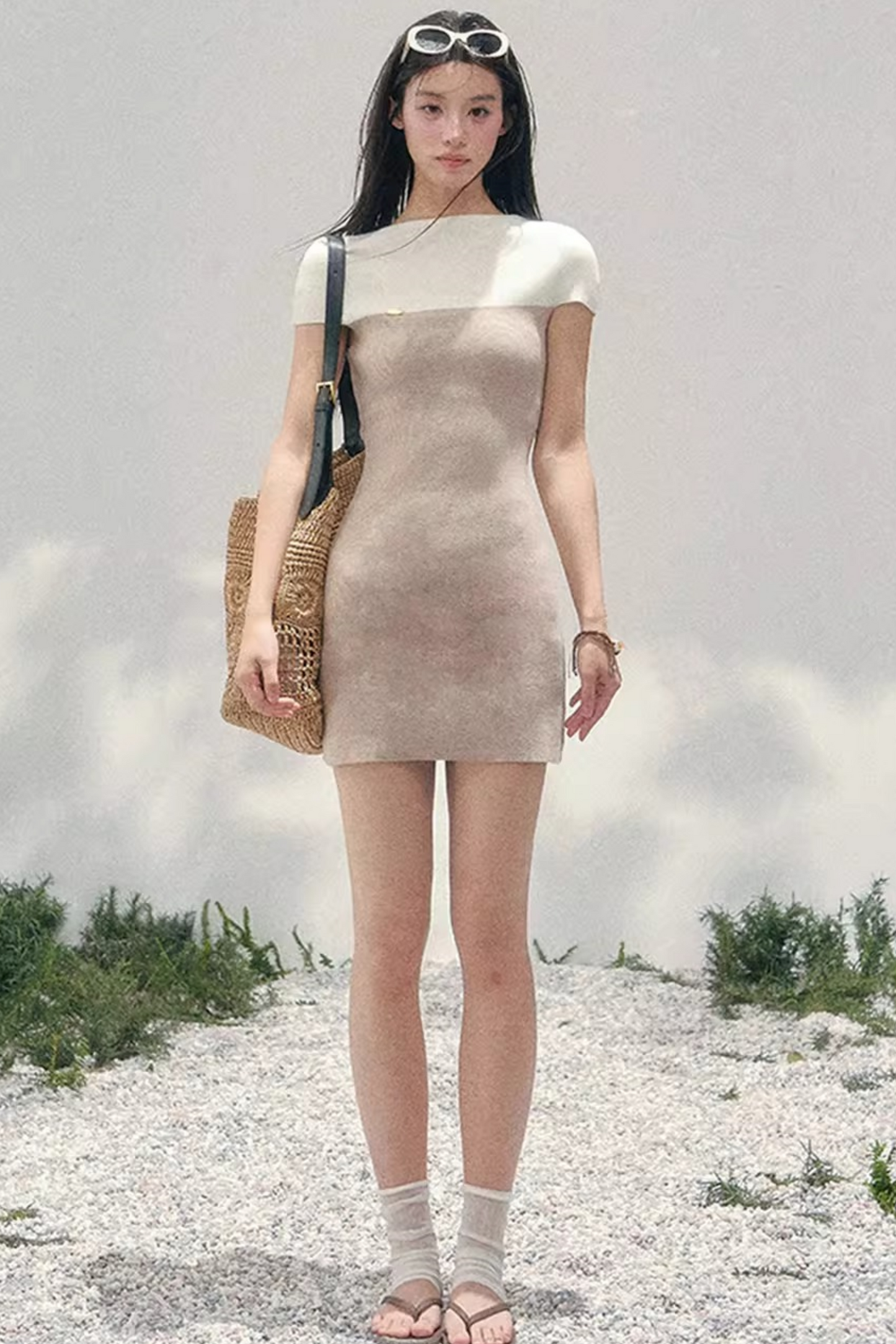 Elegant White Knit Dress