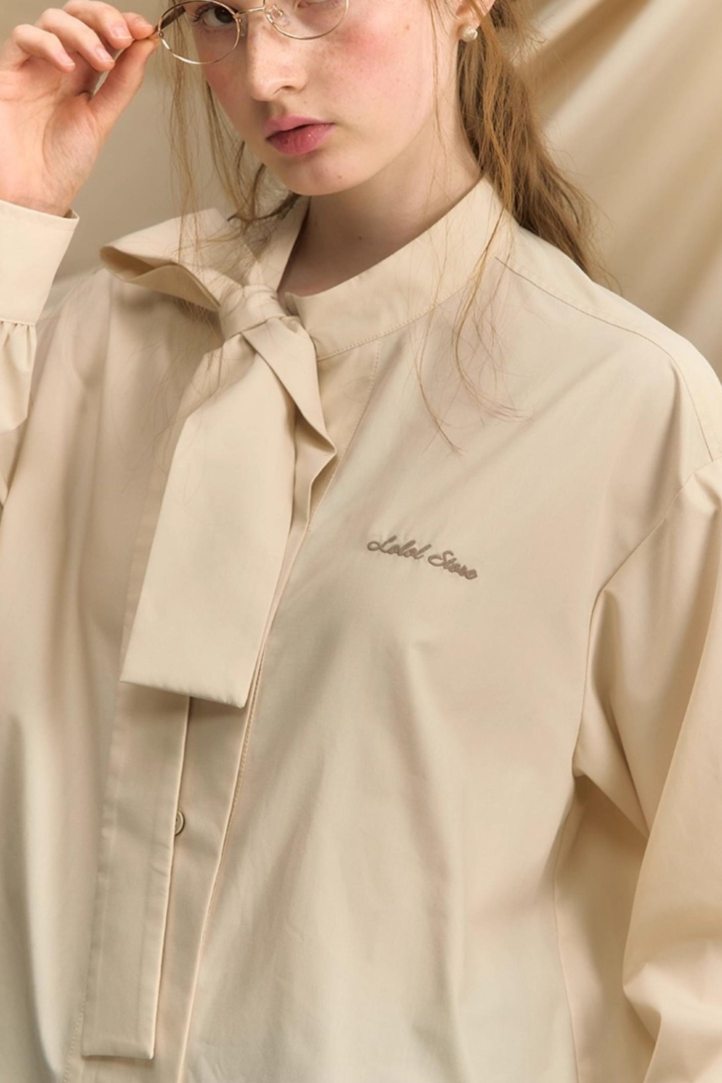 Vintage Bow Strap Striped Shirt