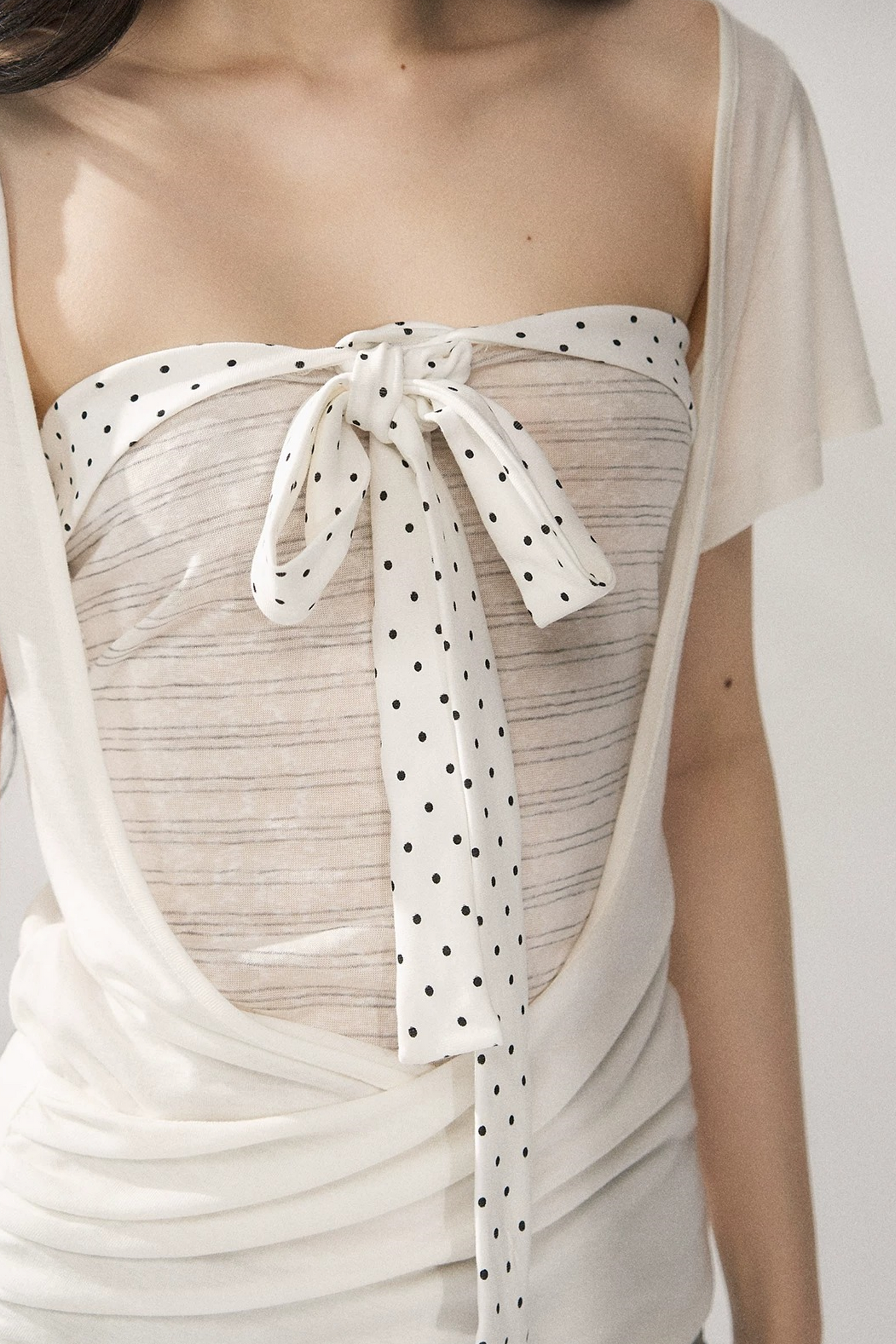 Polka Dot Striped Halter Top Set-Up