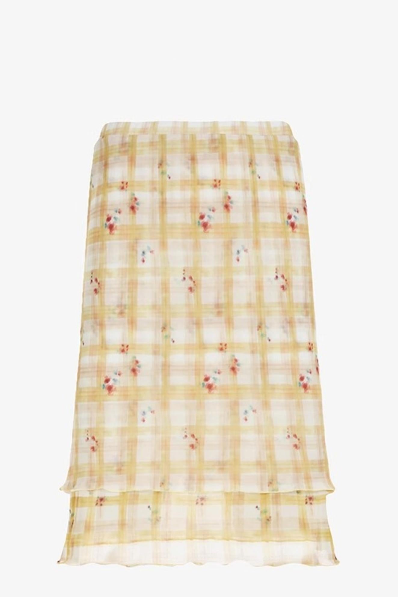 Vibrant Floral Mesh Skirt