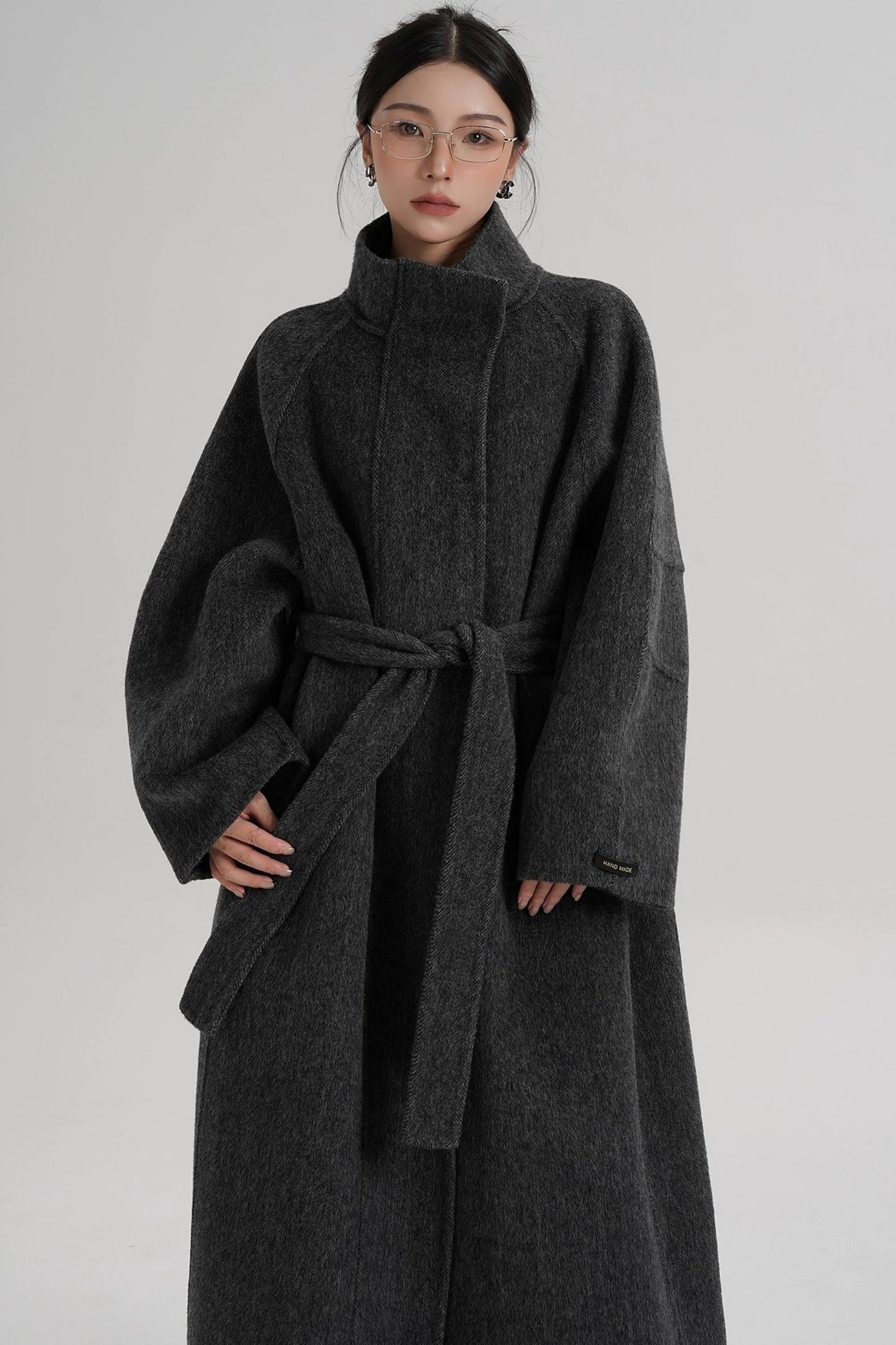 Curved Wool Coat
