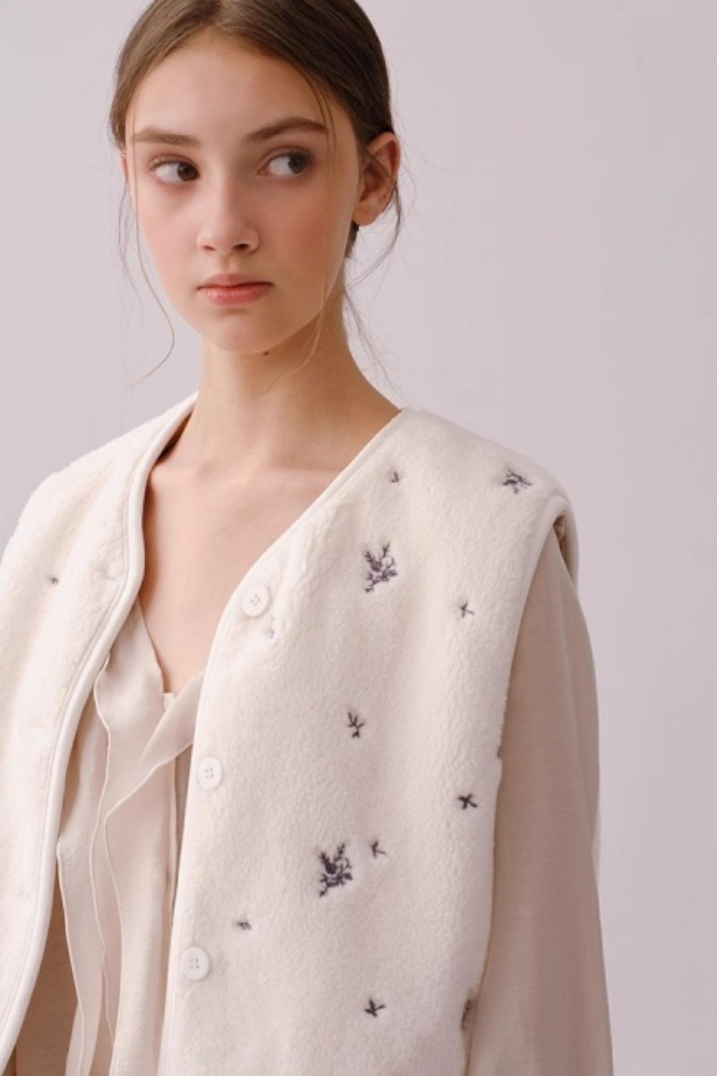 Reversible Floral Suede Vest