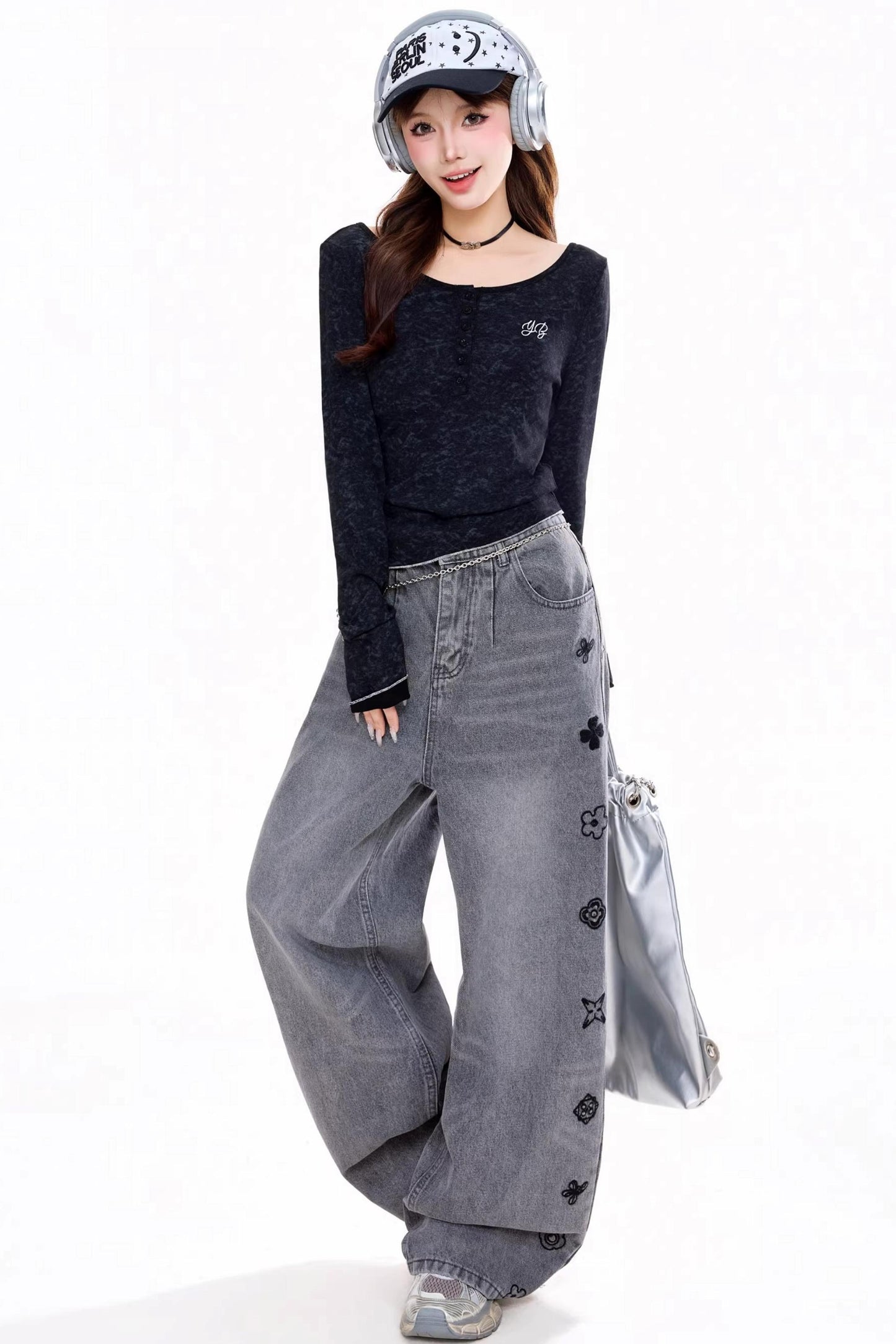 레트로 불규칙 허리 조임 탑