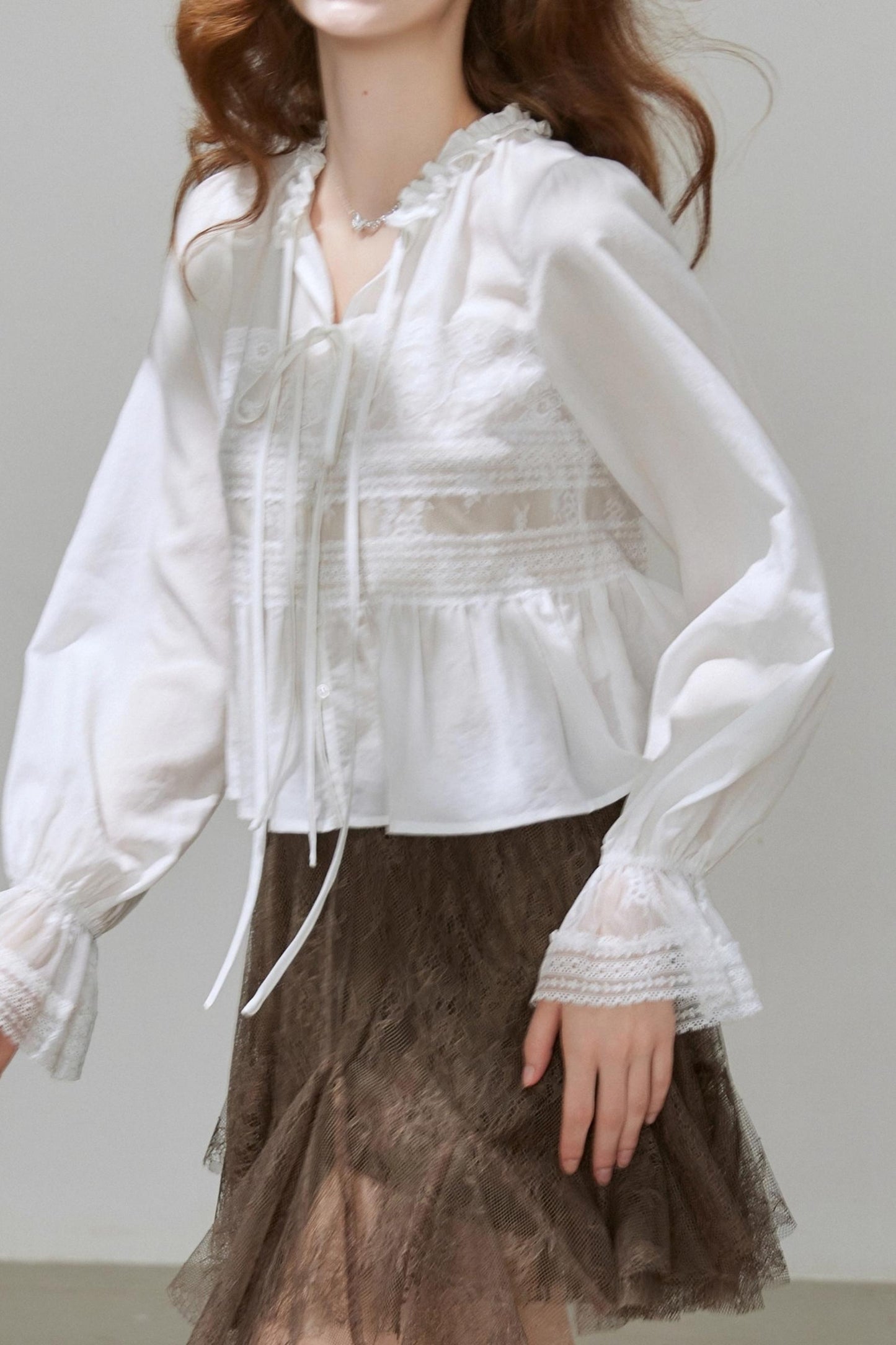 Autumn V-Neck Tencel Shirt