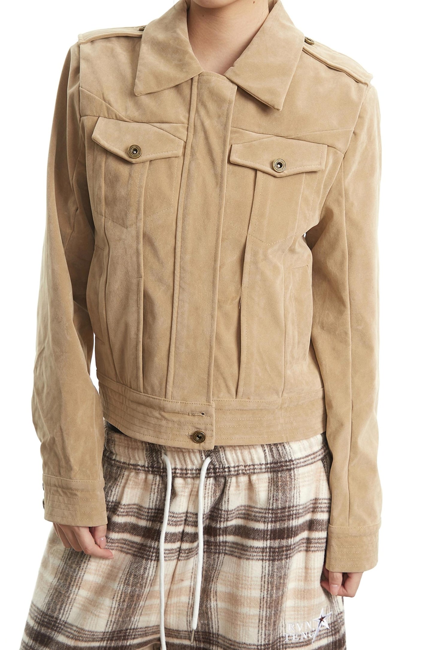 Korean Khaki Long Sleeve Jacket