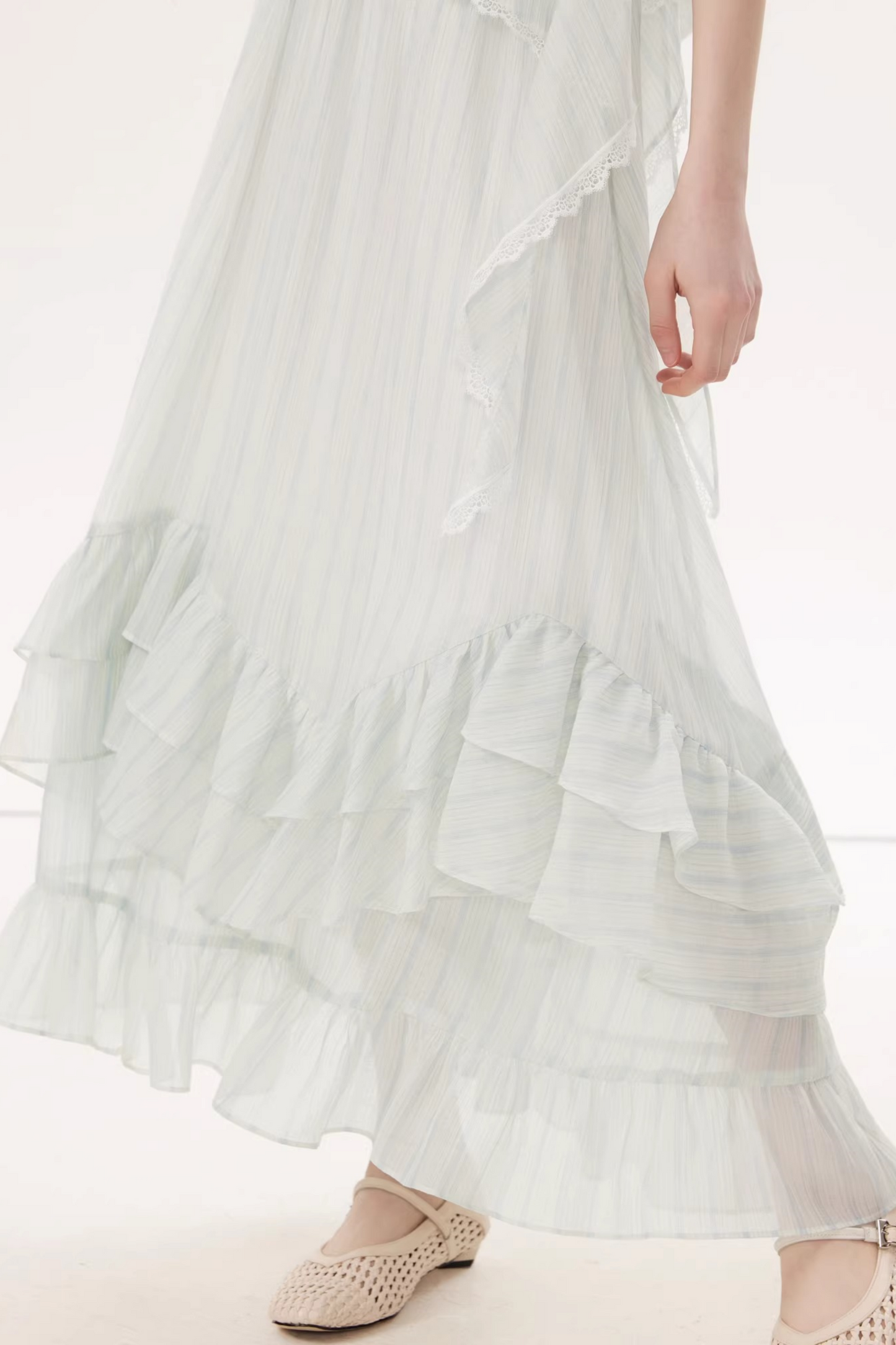 Tencel Ruffle Two-Piece Dress