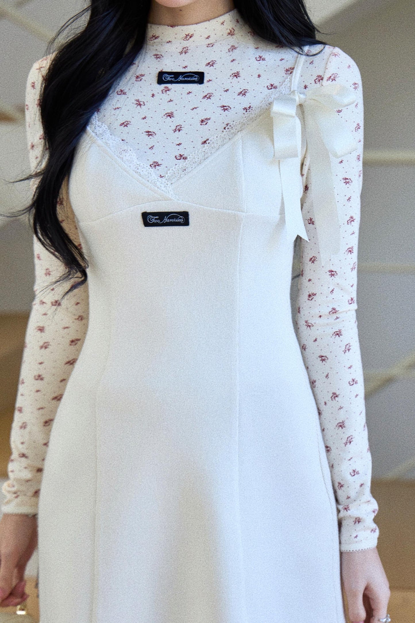 Lace Patchwork V-Neck Dress