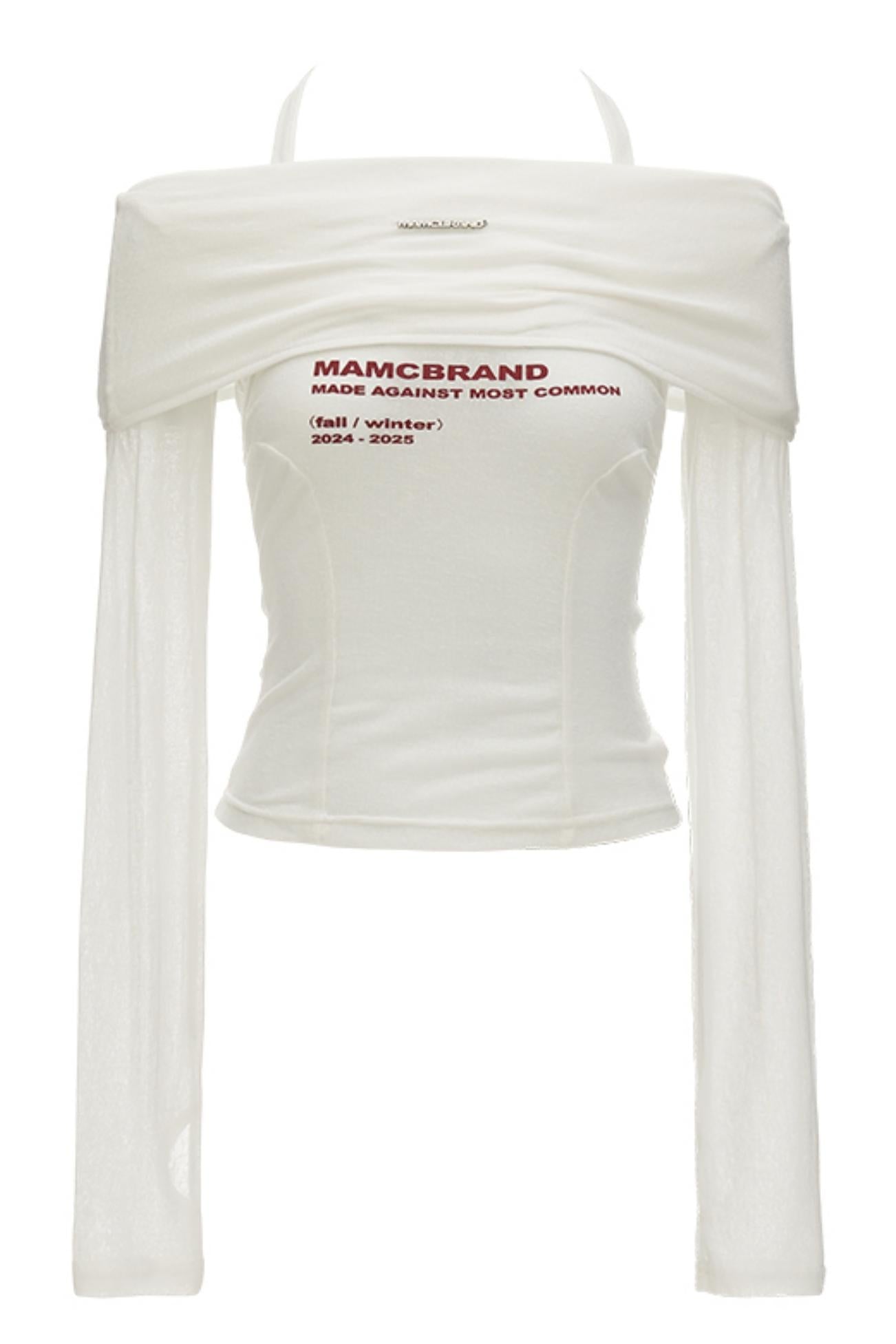 Haut à manches longues décontracté avec épaules dénudées