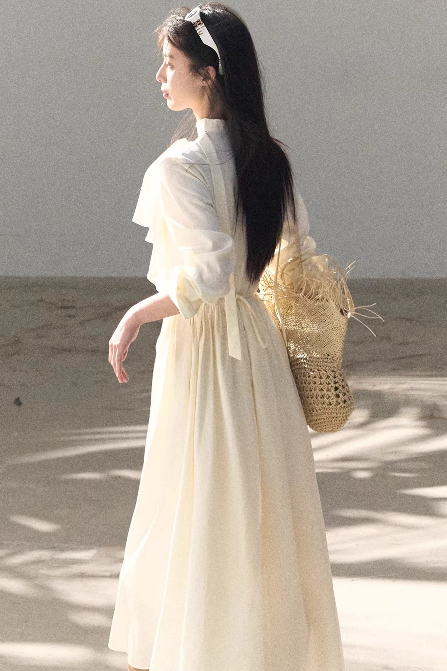 Lyocell-Kleid mit Bandkragen