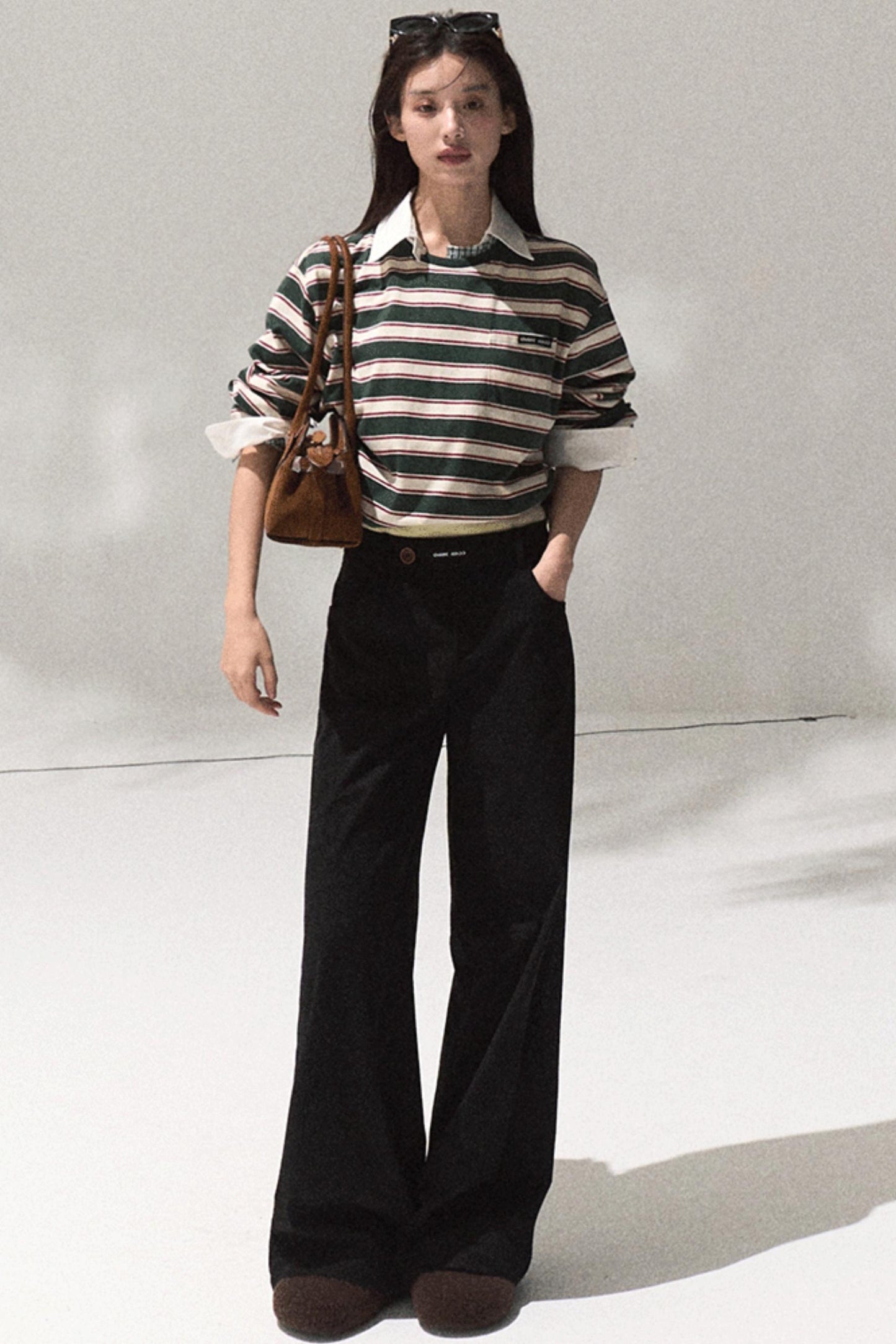 Contrasting Striped Cotton Top