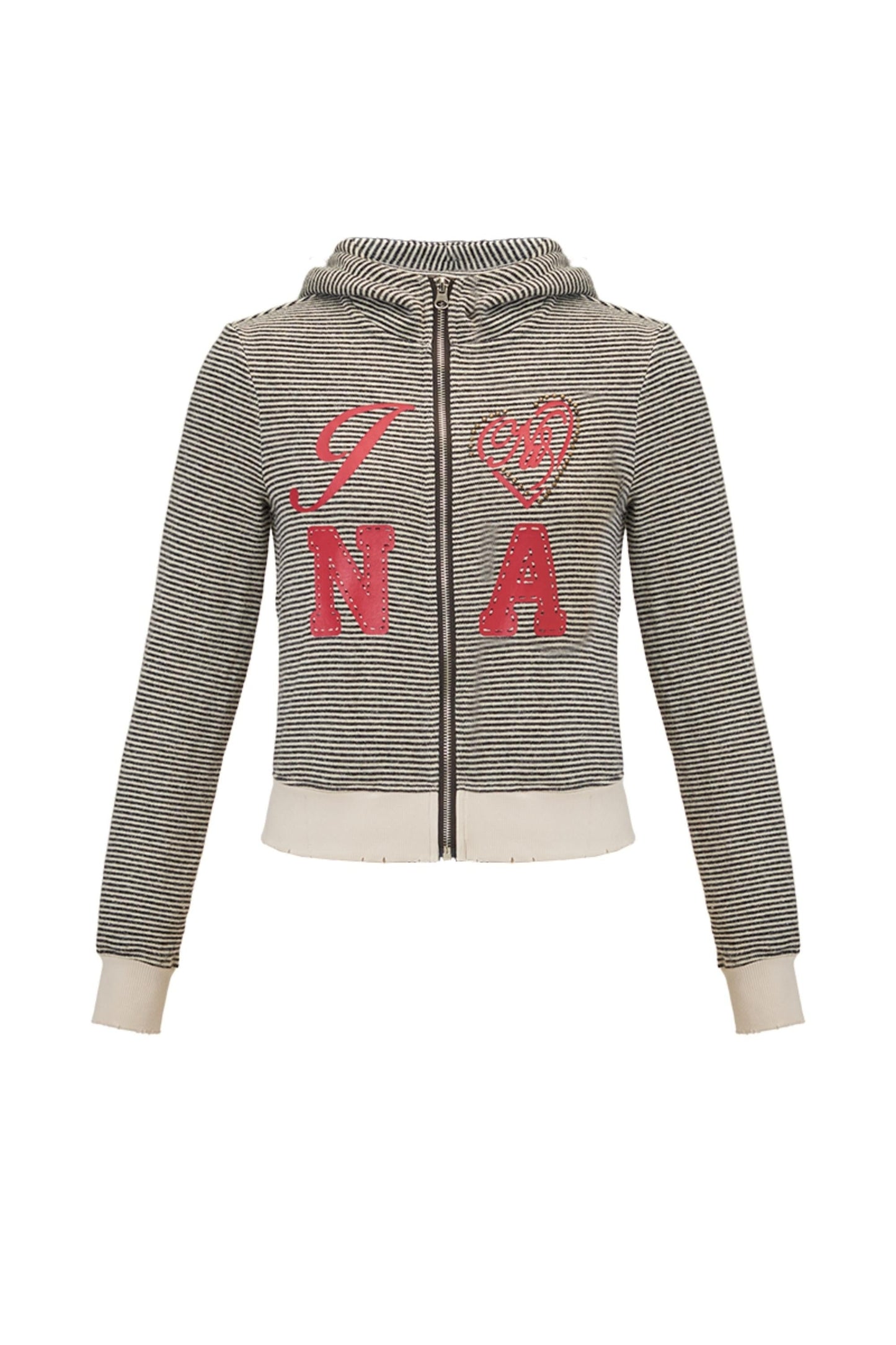 Cardigan à rayures grises et blanches imprimé