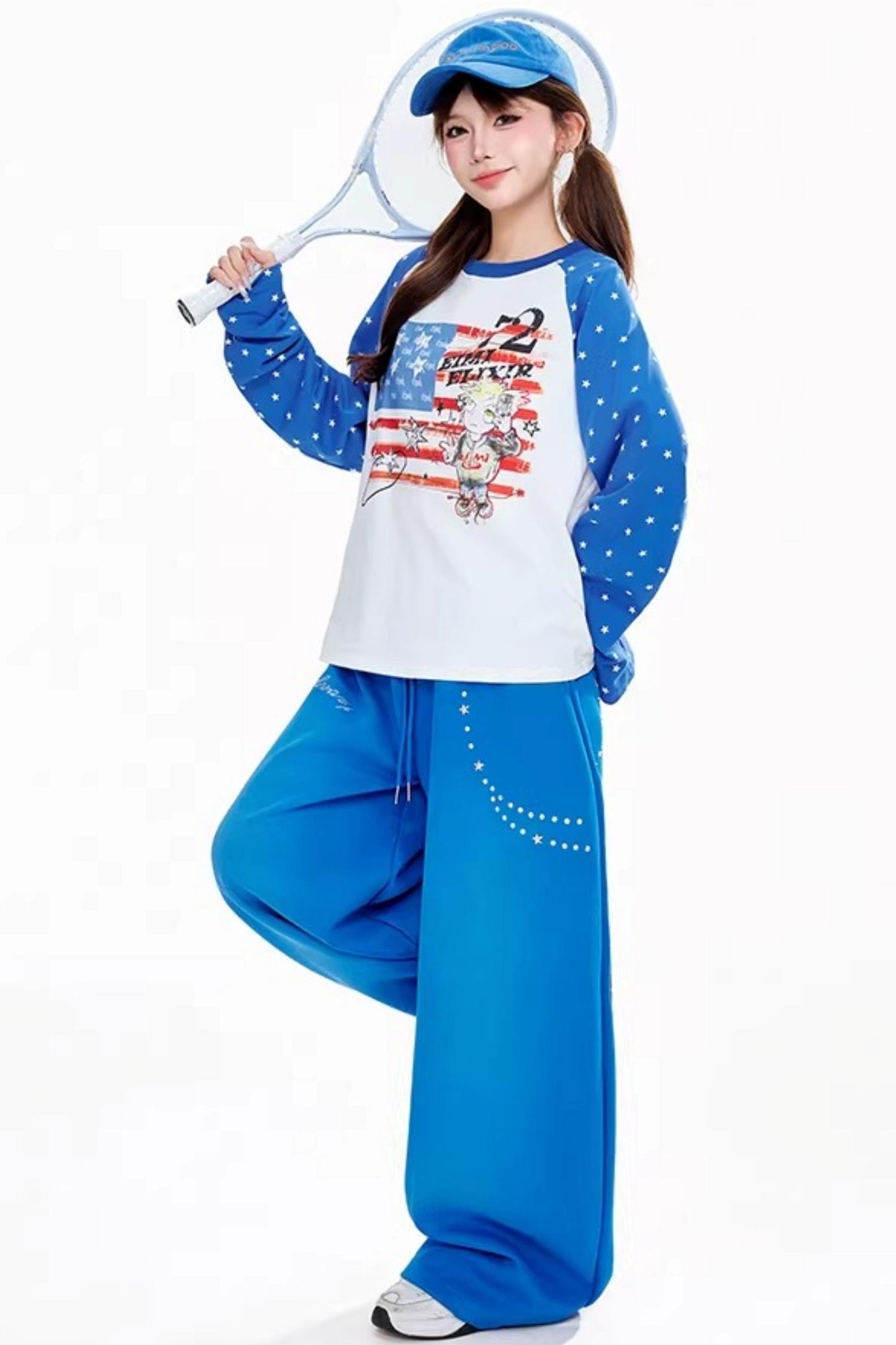 Star Rhinestone Sports Pants