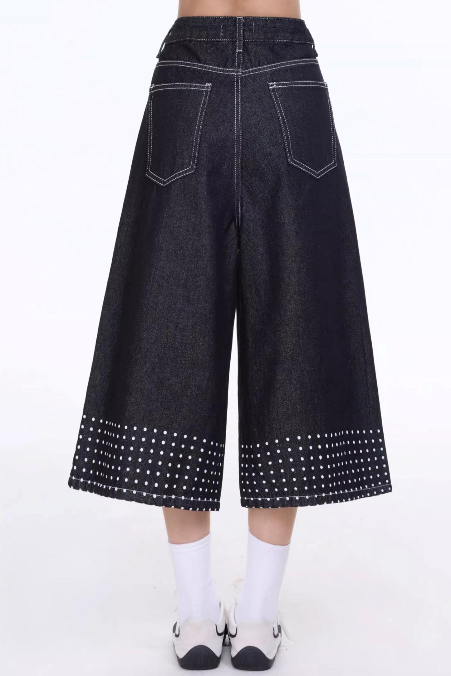 Retro Shell Print Cropped Pants