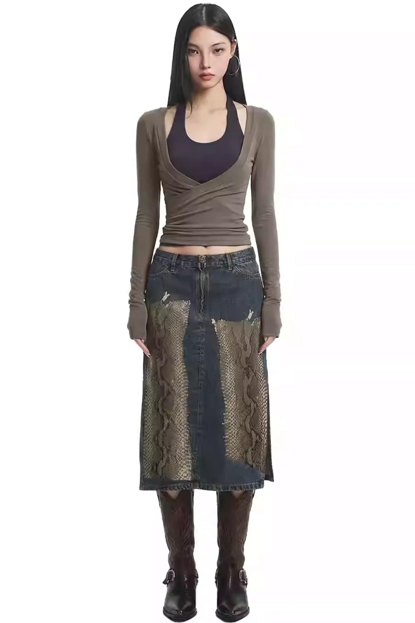 Contrasting Color Halter Top