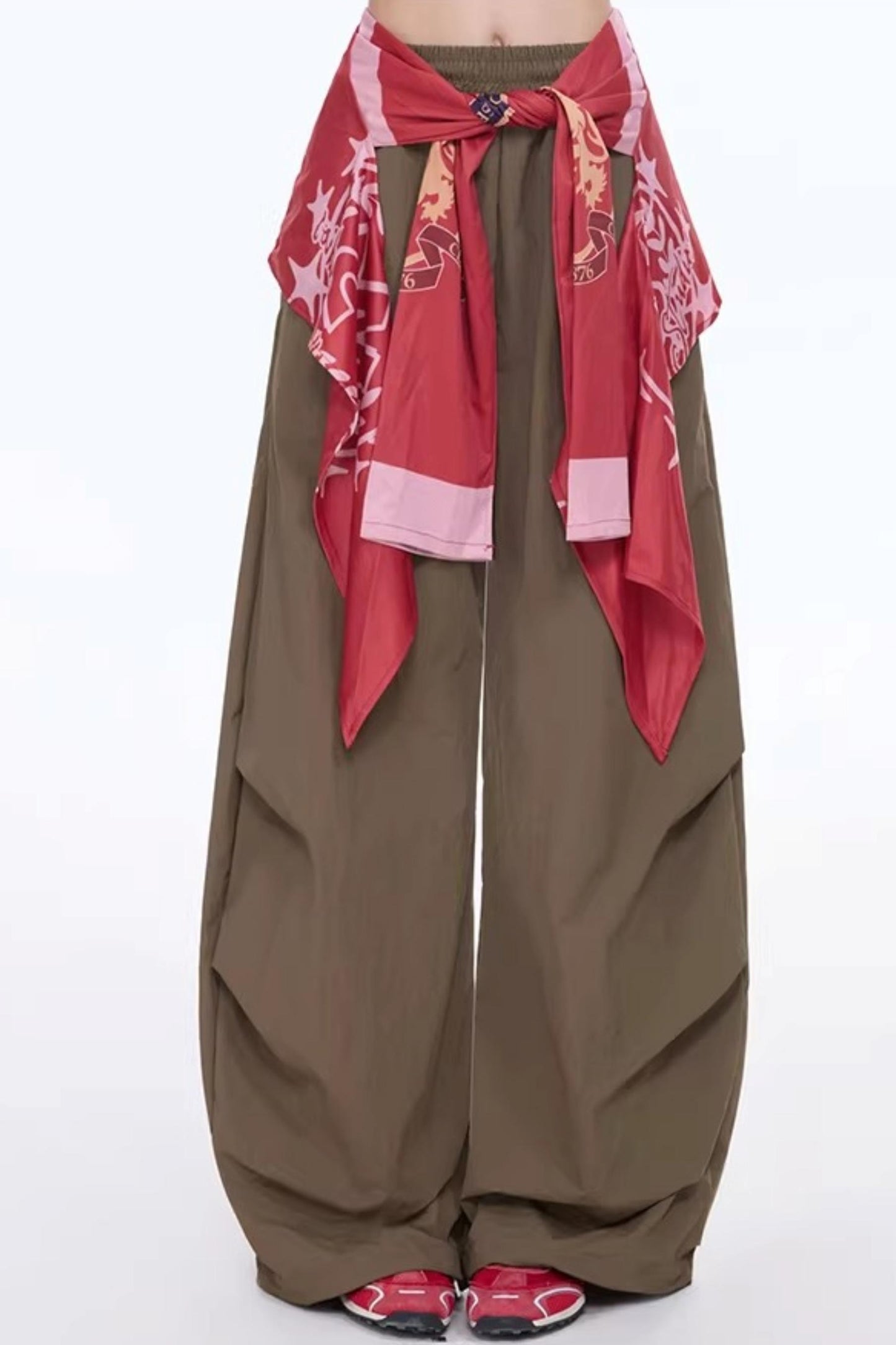 Belted Wide-Leg Pants