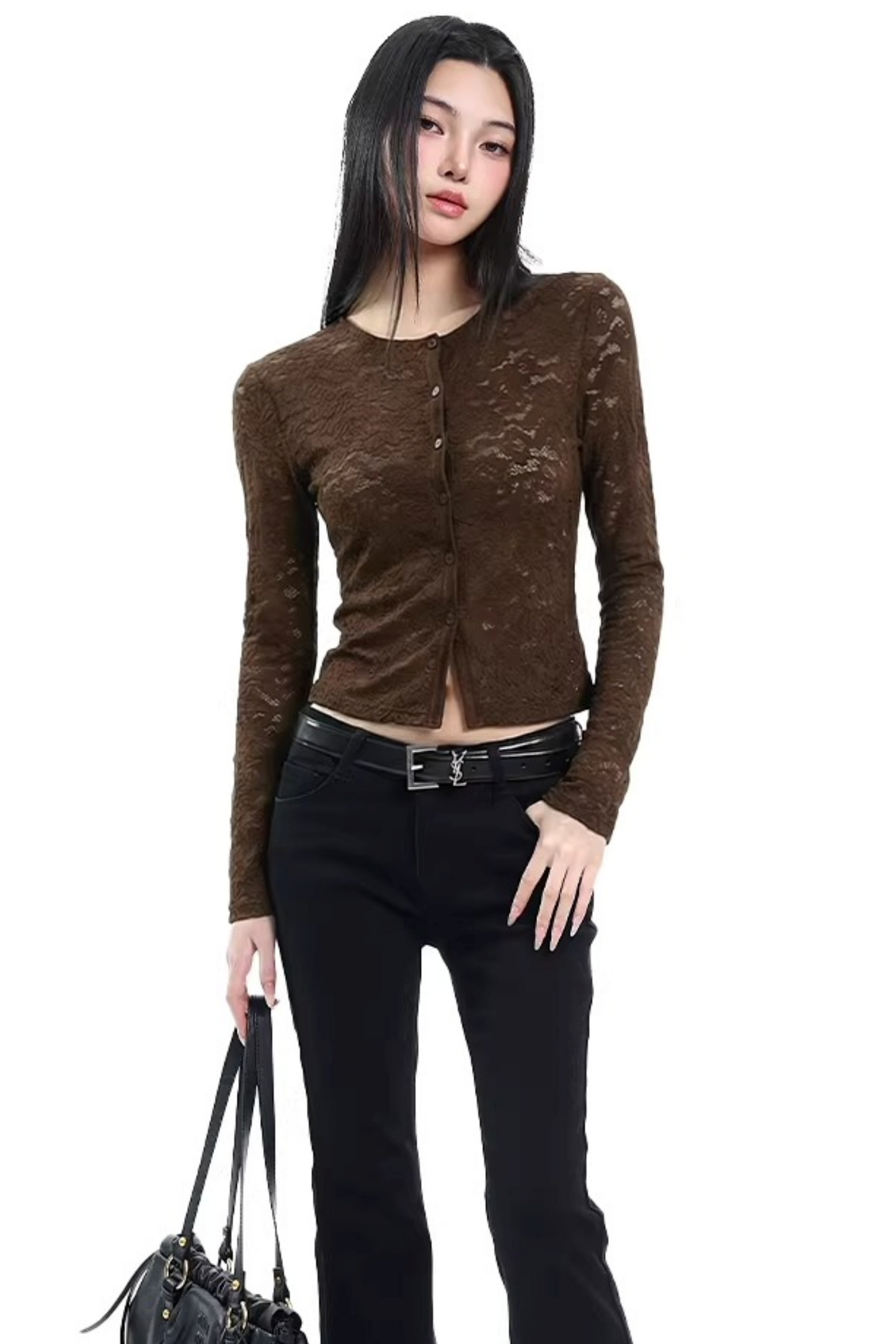 Retro Lace Cardigan Suit Set-Up