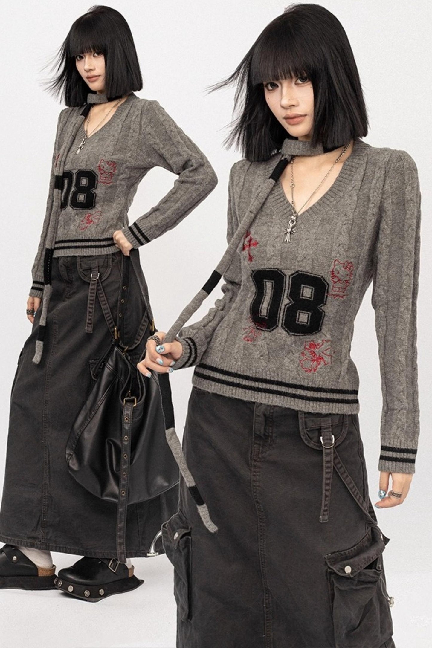 Vintage Spice Girl V-Neck Sweater