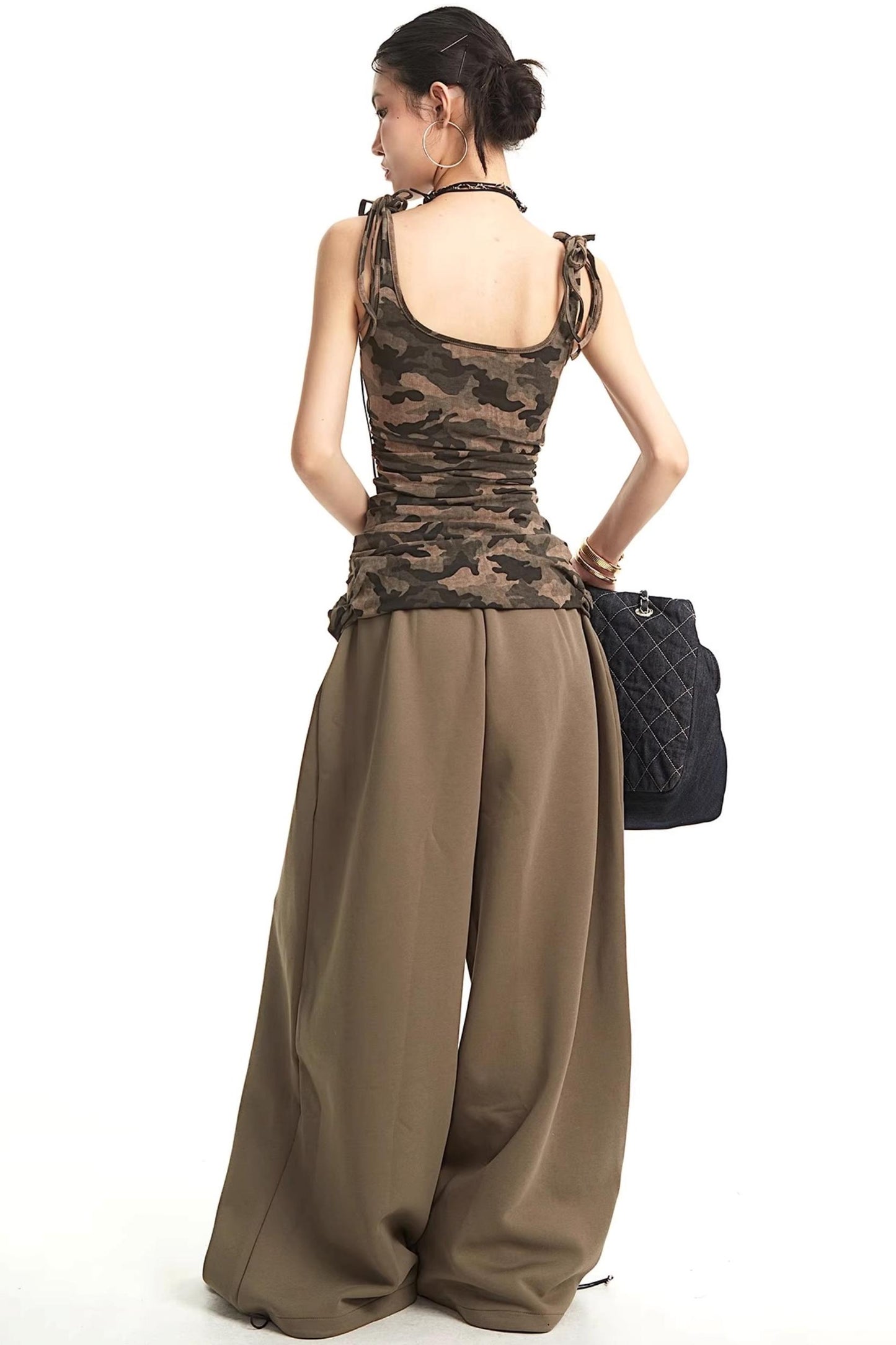 Retro Camouflage Off-Shoulder Dress