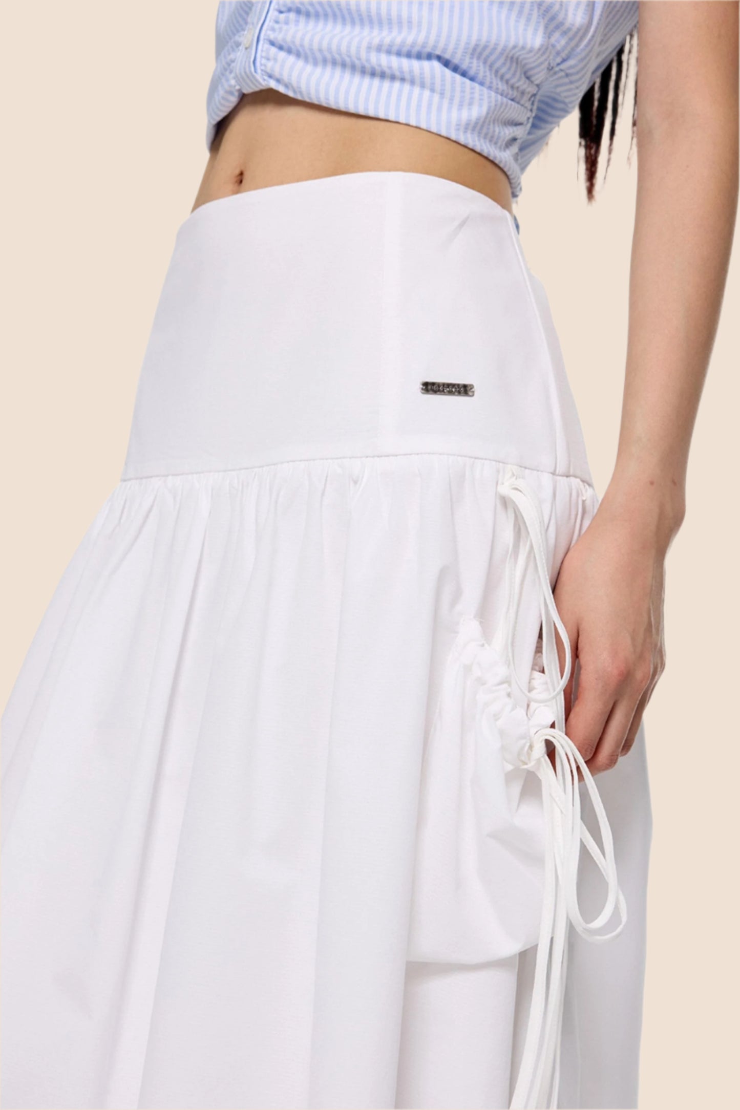 Summer White Flowing Half-Skirt