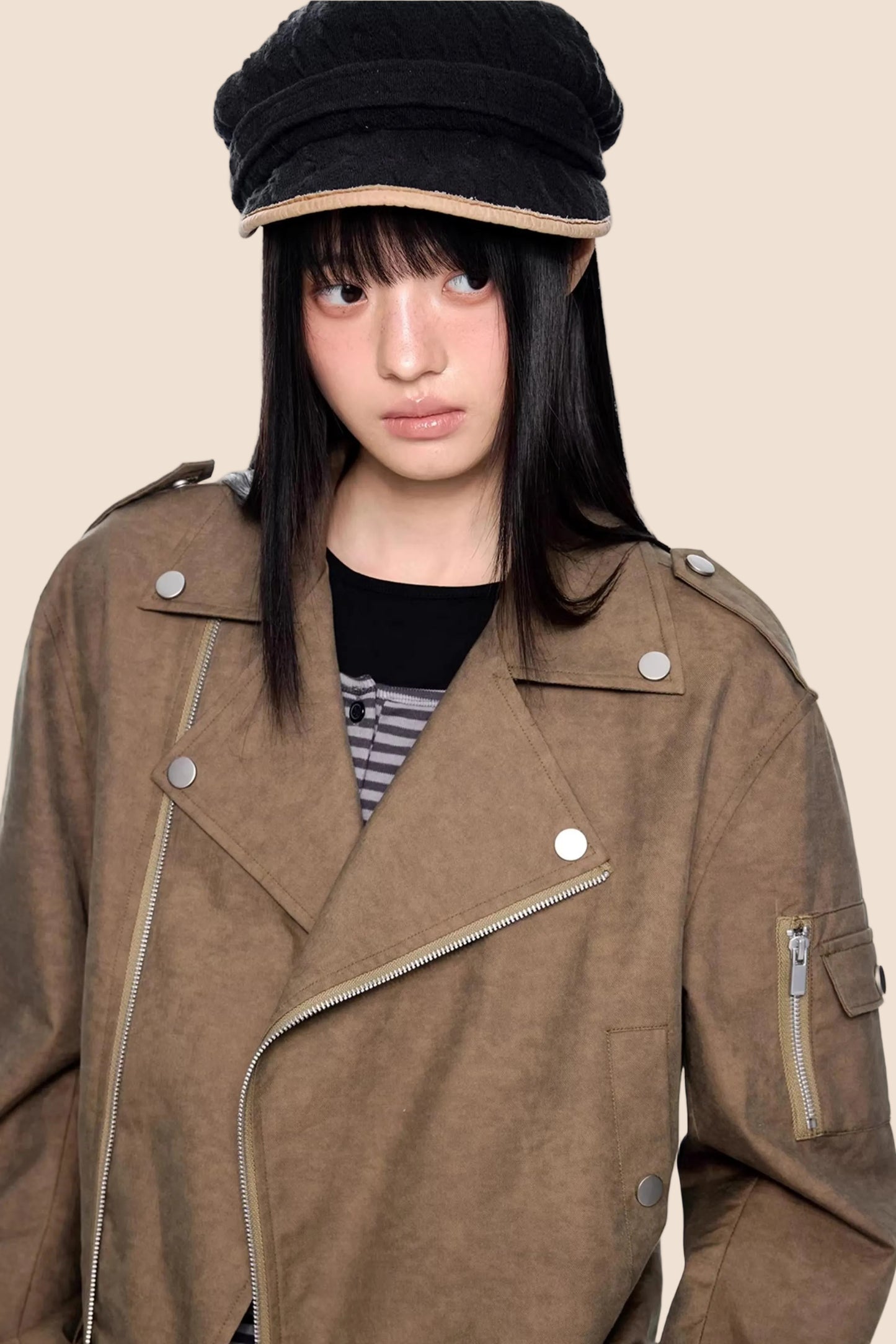 Deconstructed Zipper Retro Jacket