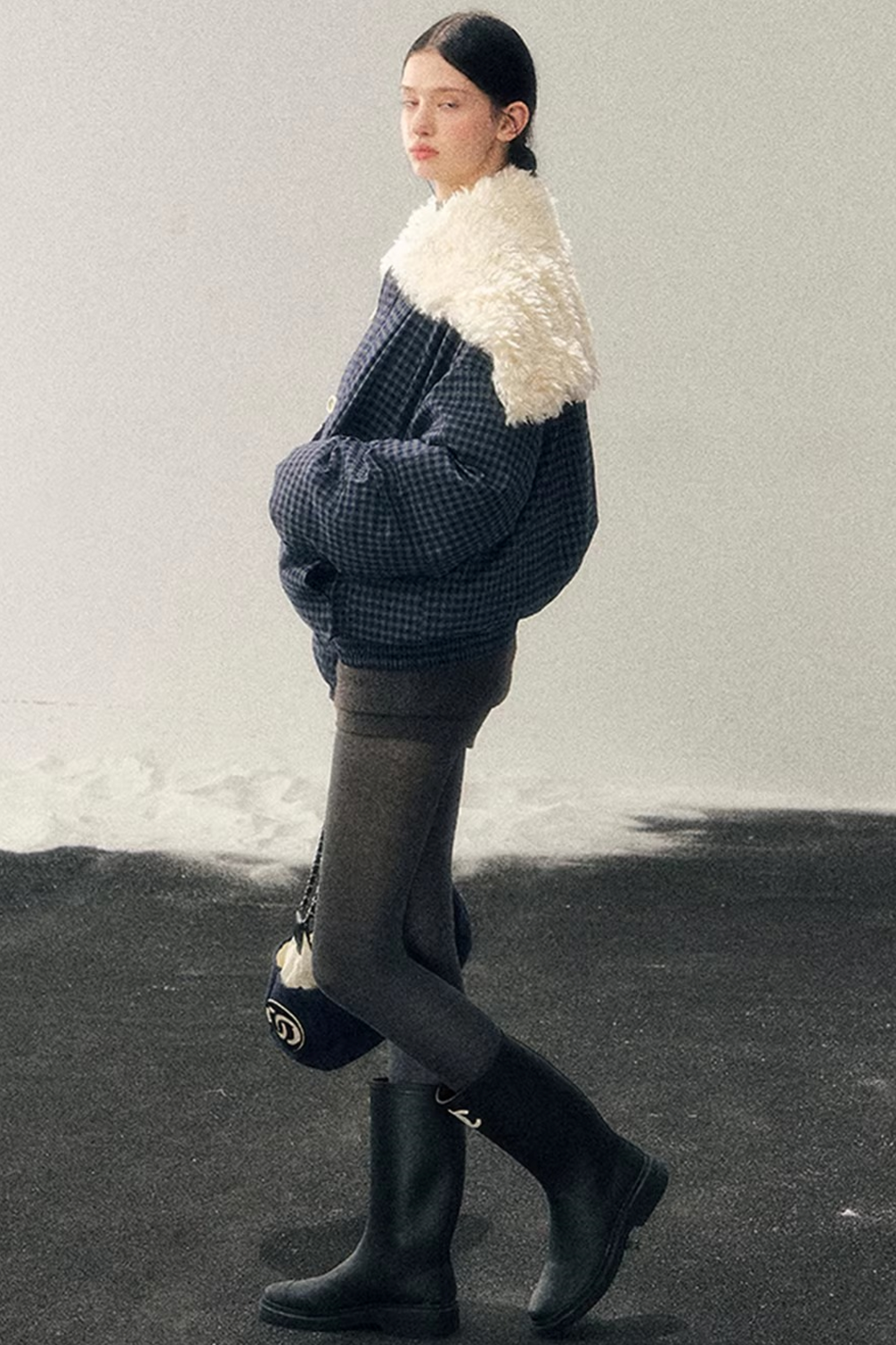 Silent Blue Lamb Wool Coat