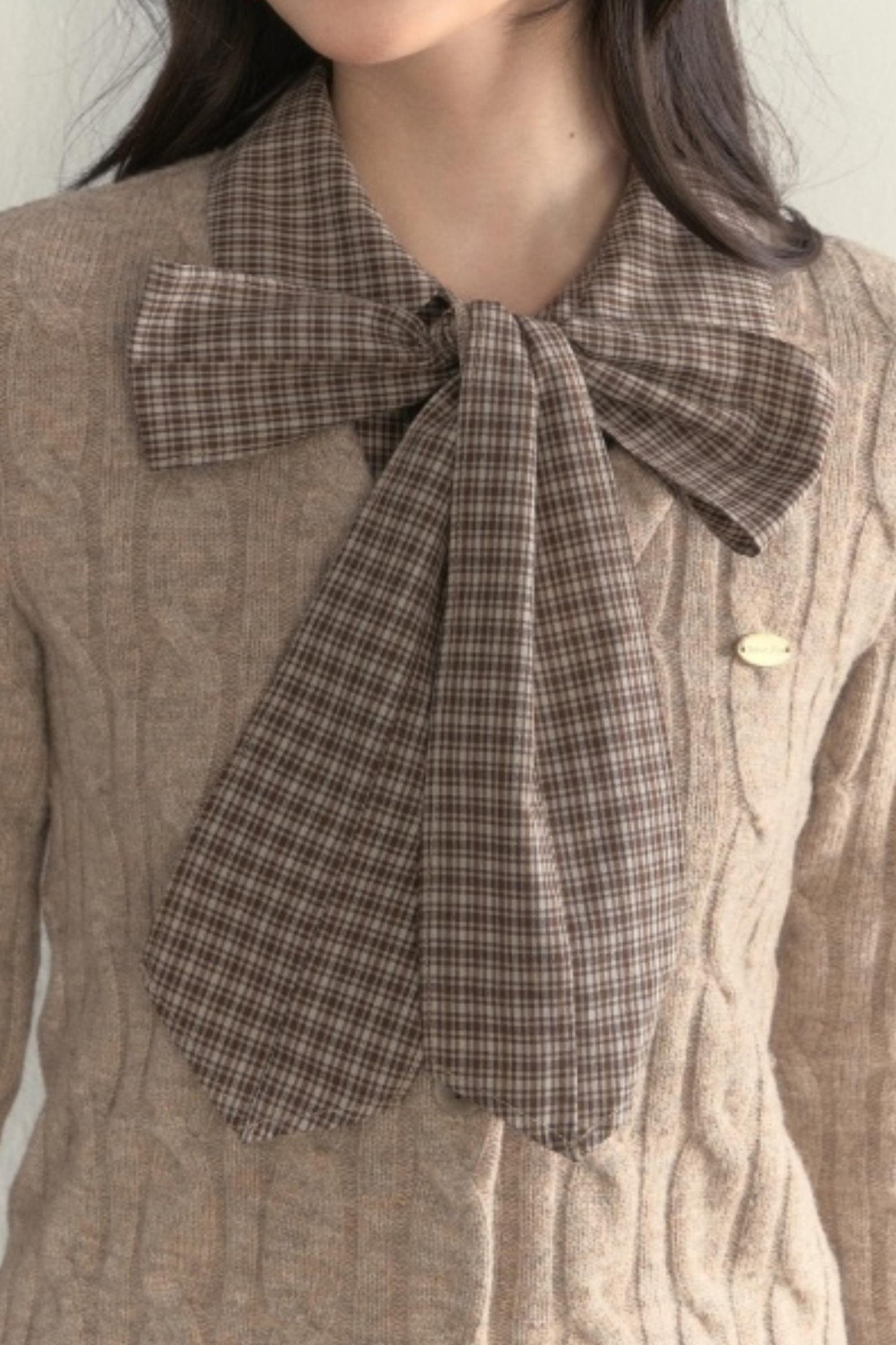 Retro Bow Tie Knit Sweater