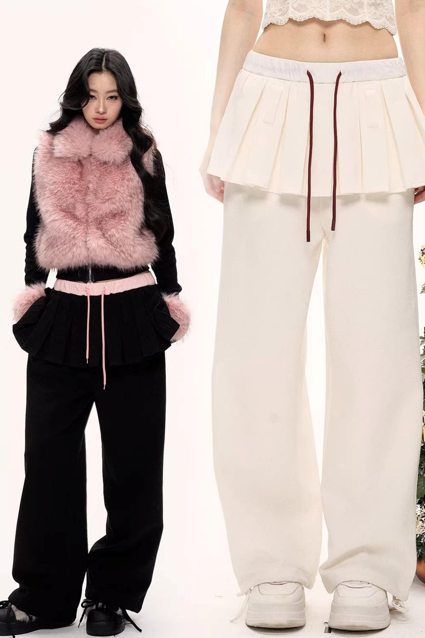 Blooming Wool Pleated Pants