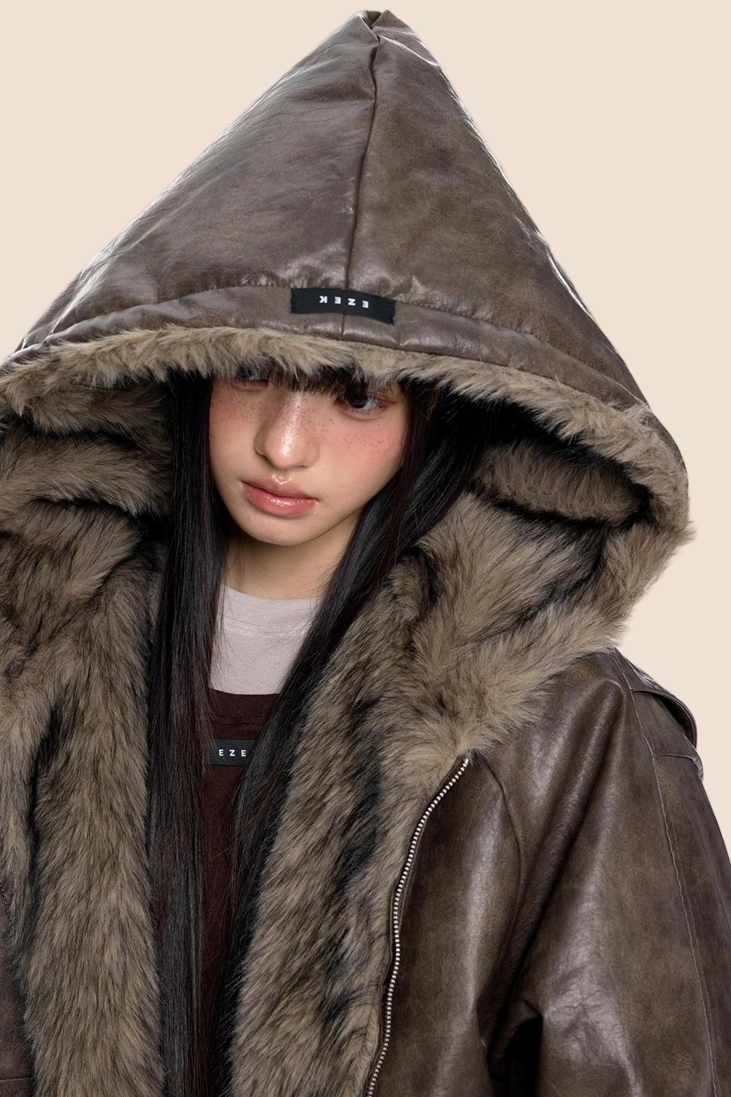 Vintage Fur Hooded Jacket