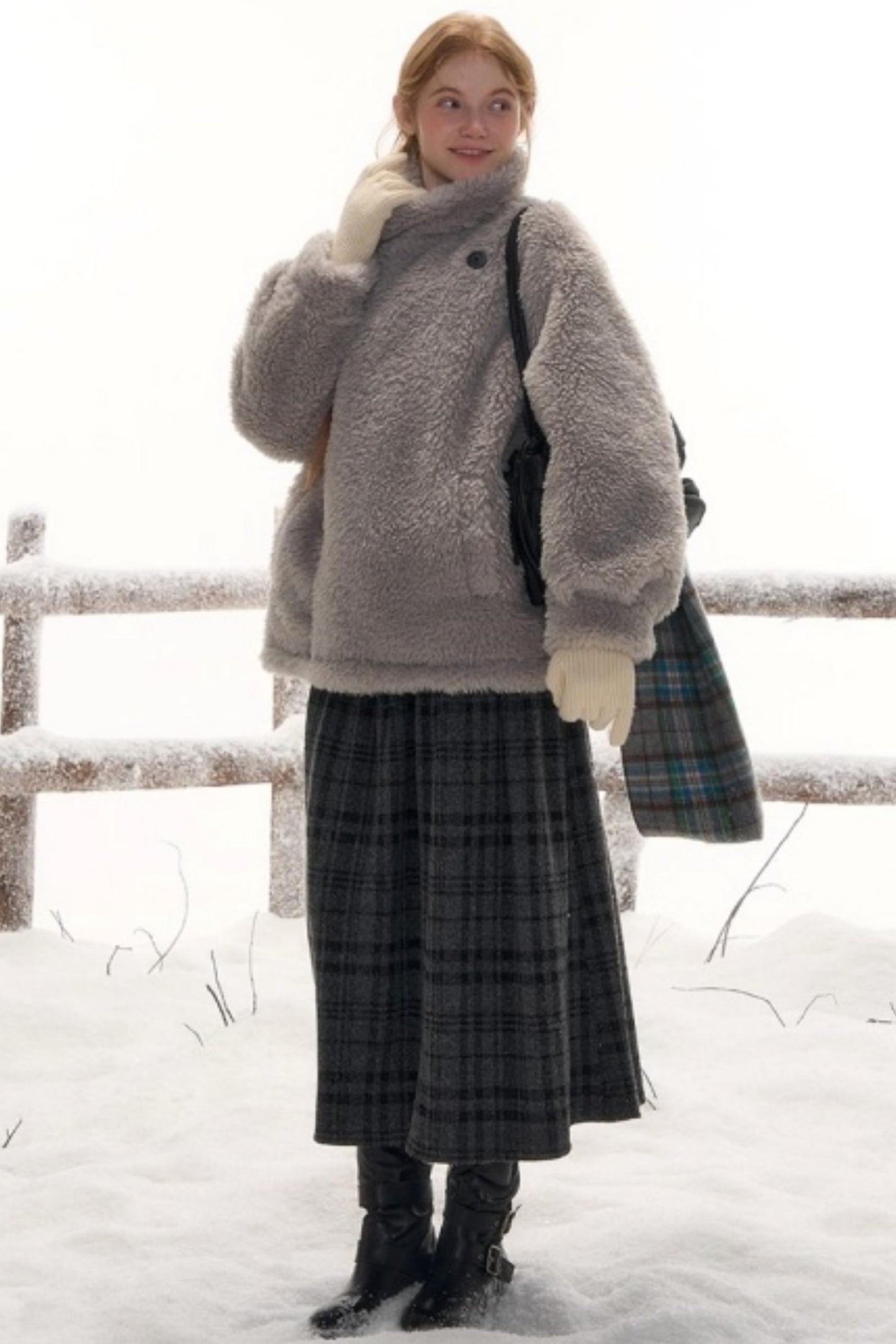 Reversible Plaid Wool Jacket