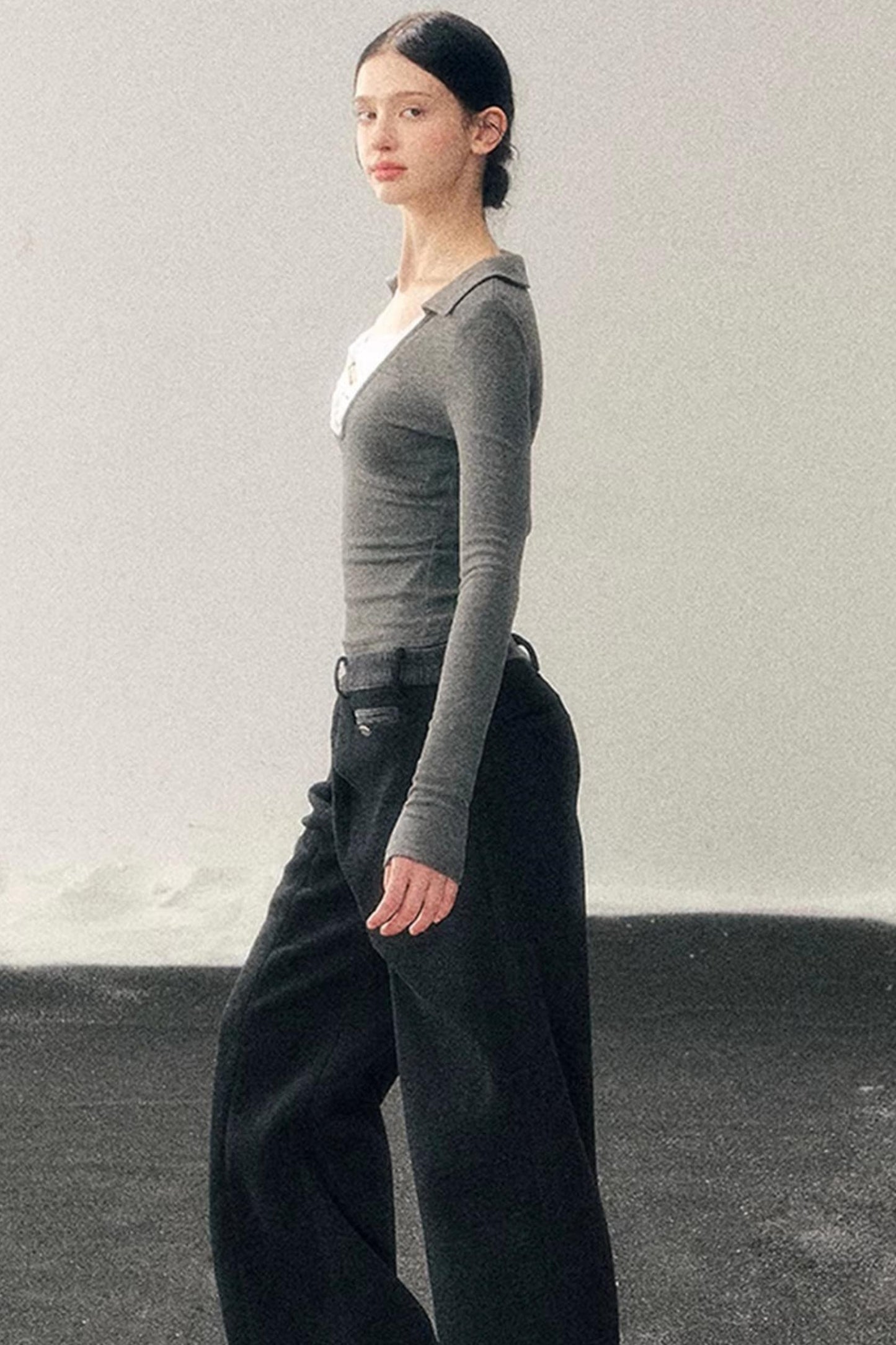 Fleece-Lined Wide-Leg Pants