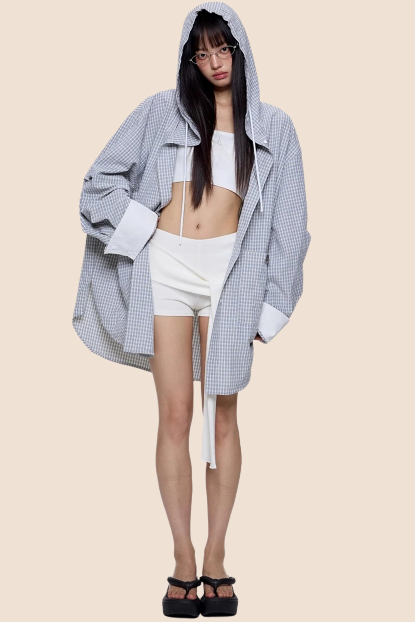 Plaid Hooded Casual Jacket